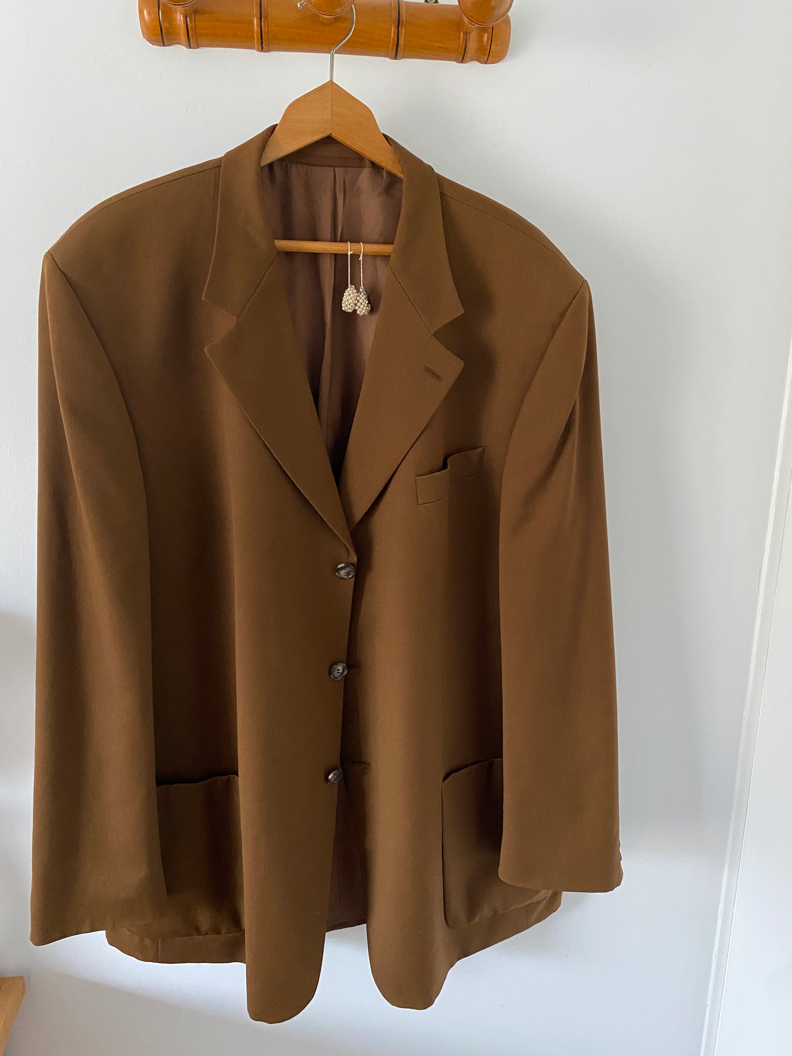 Duo Blazer Homme EDITORIAL (super Oversize) & Boucles d’oreilles « Nacrées » vintage