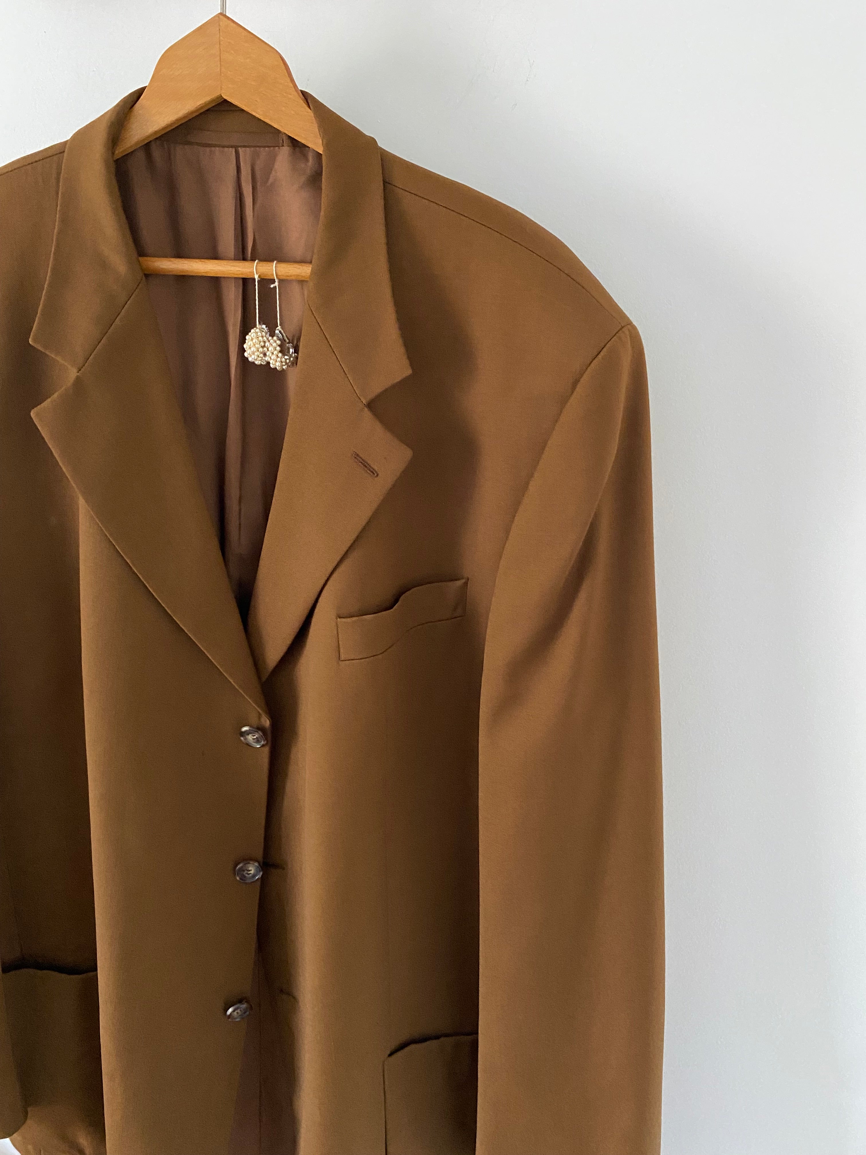 Duo Blazer Homme EDITORIAL (super Oversize) & Boucles d’oreilles « Nacrées » vintage