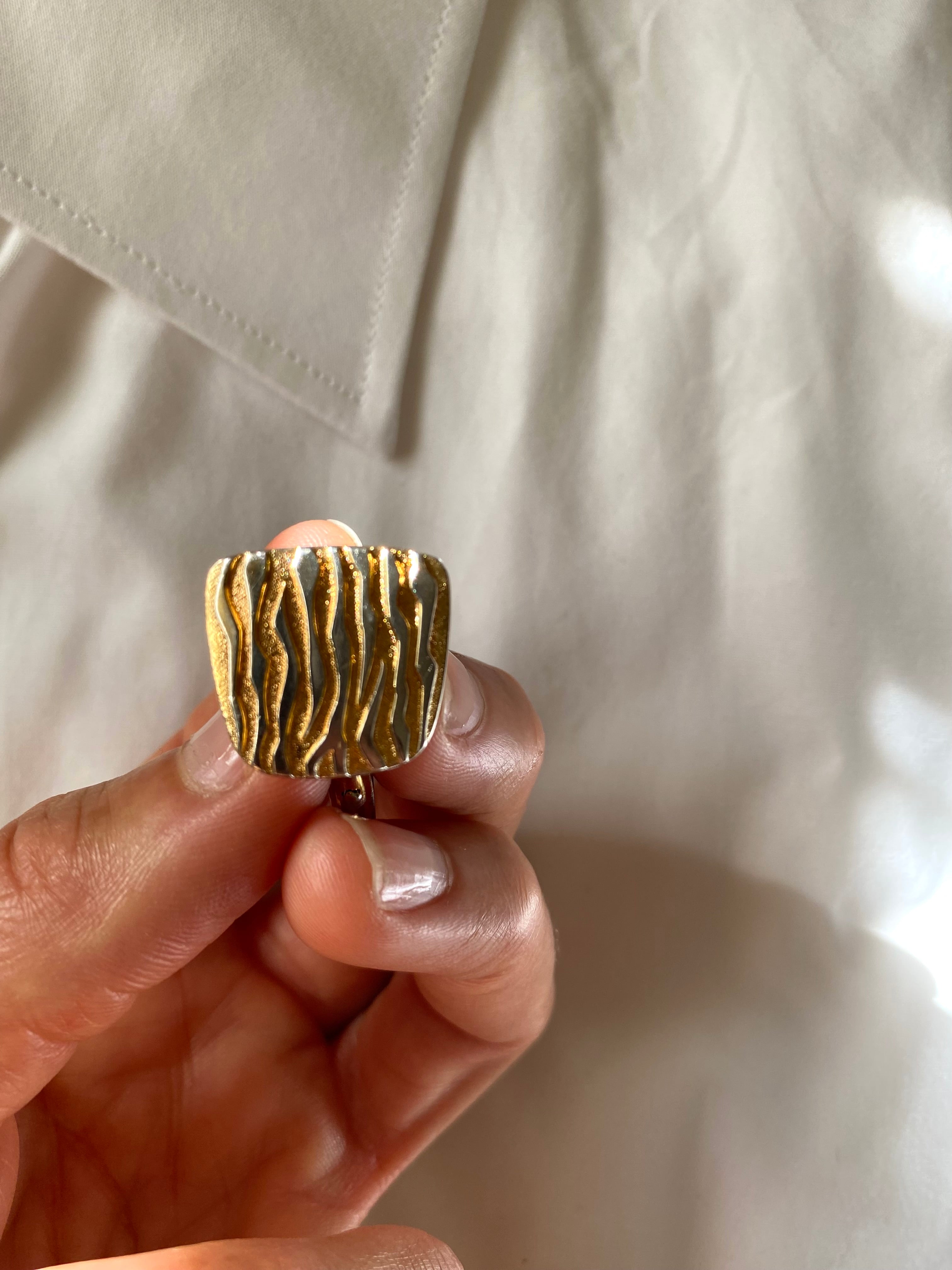 Duo Chemise blanche Homme (+ Manchettes) & Boucles d’oreilles « Inca » vintage