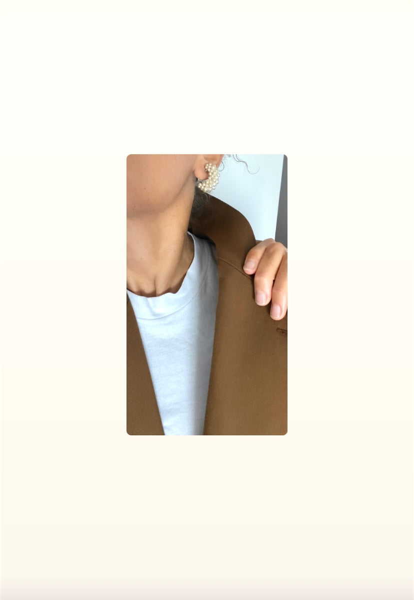 Duo Blazer Homme EDITORIAL (super Oversize) & Boucles d’oreilles « Nacrées » vintage