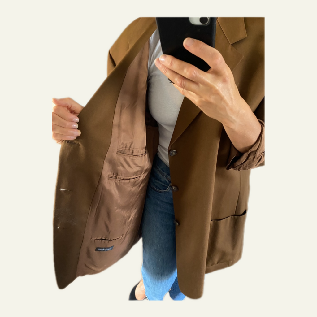 Duo Blazer Homme EDITORIAL (super Oversize) & Boucles d’oreilles « Nacrées » vintage