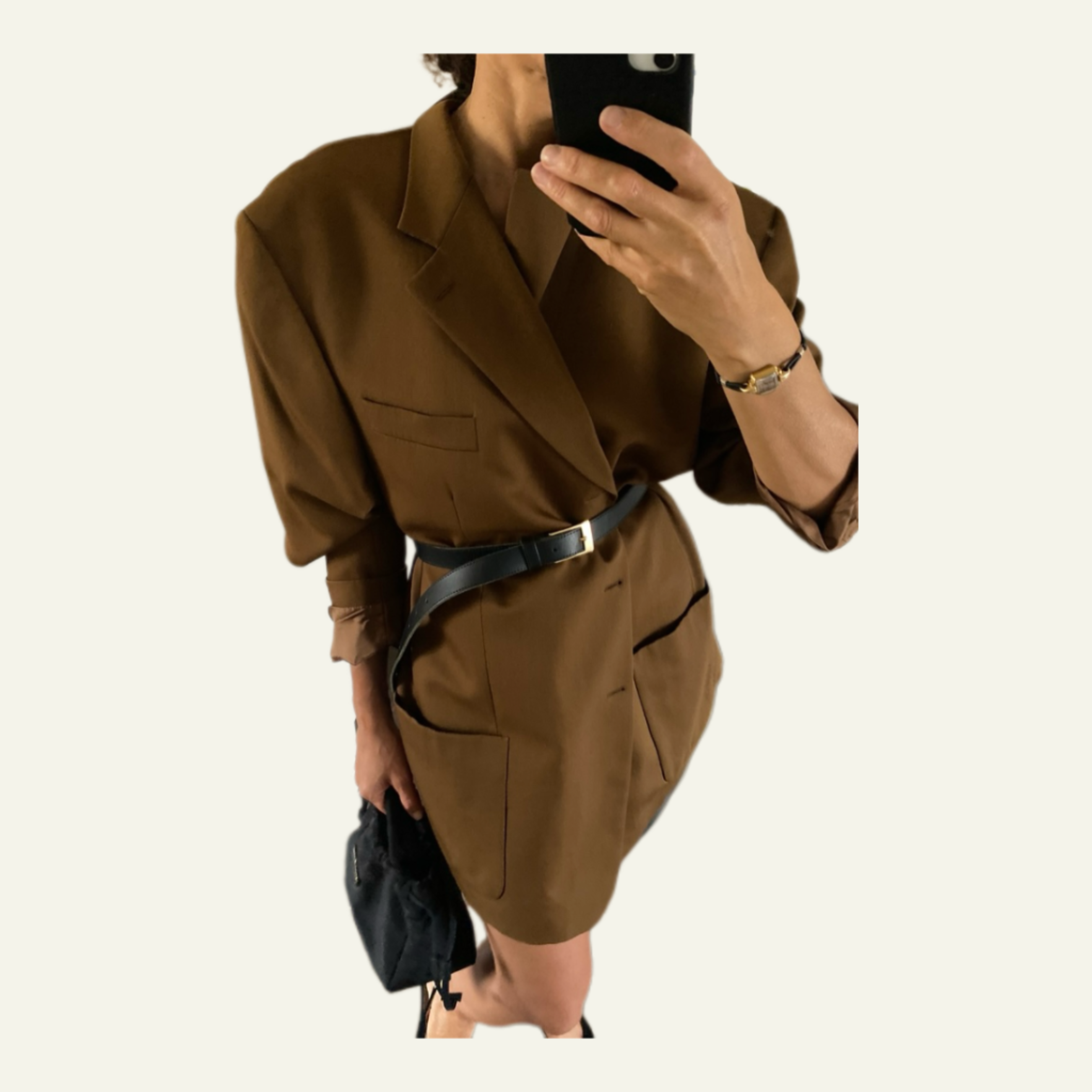 Duo Blazer Homme EDITORIAL (super Oversize) & Boucles d’oreilles « Nacrées » vintage