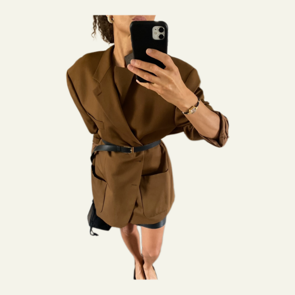 Duo Blazer Homme EDITORIAL (super Oversize) & Boucles d’oreilles « Nacrées » vintage