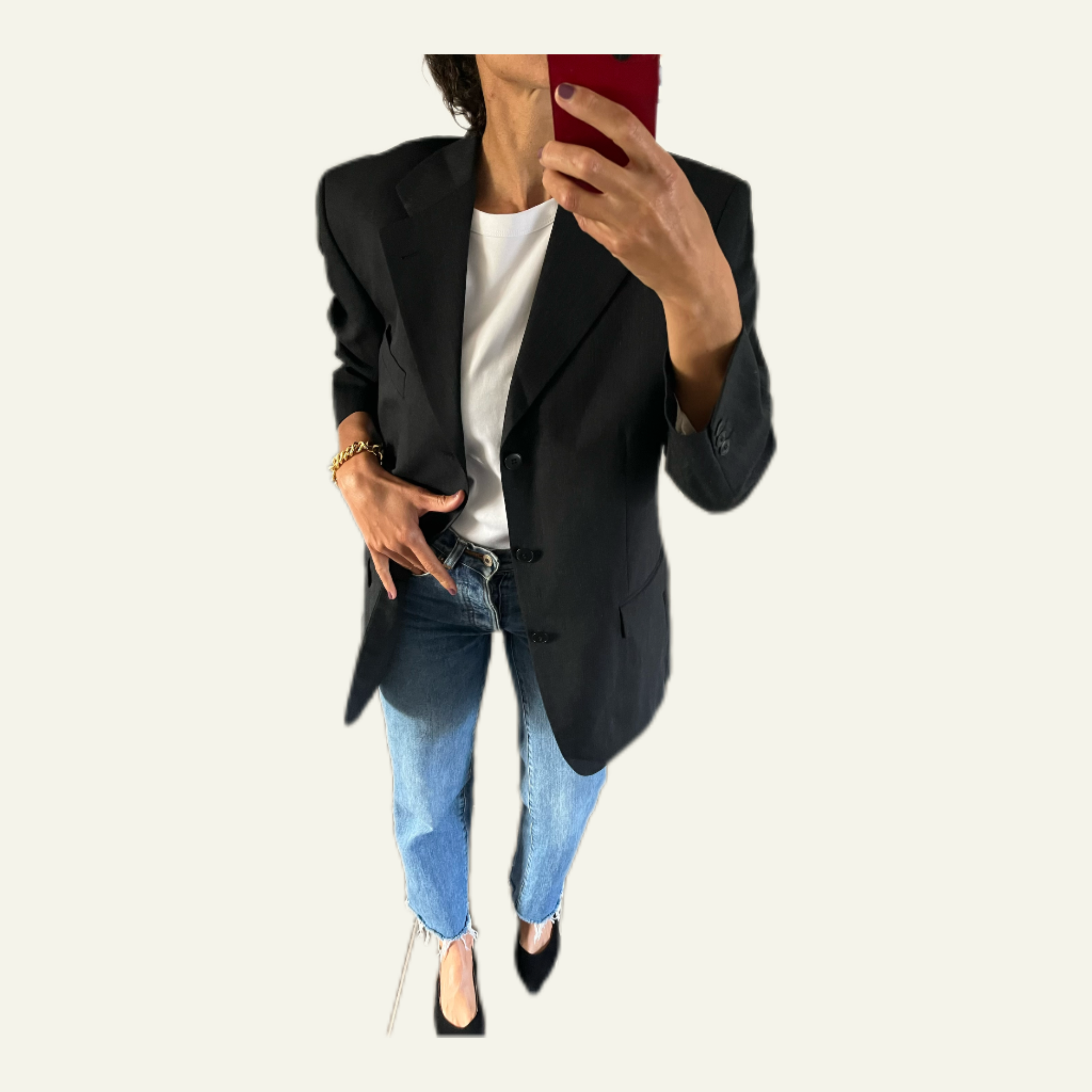 Duo Blazer Homme LUXE « YSL  anthracite » & Bracelet vintage