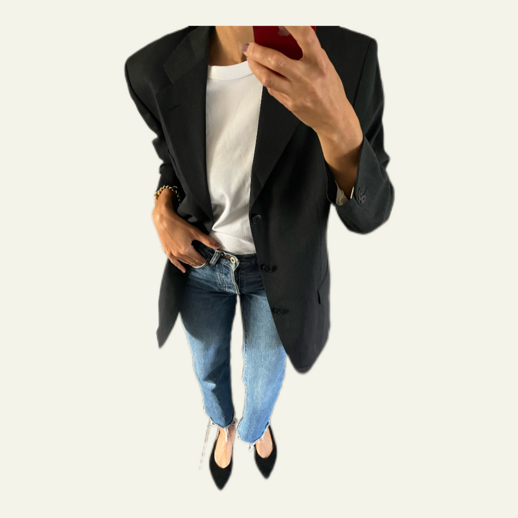 Duo Blazer Homme LUXE « YSL  anthracite » & Bracelet vintage