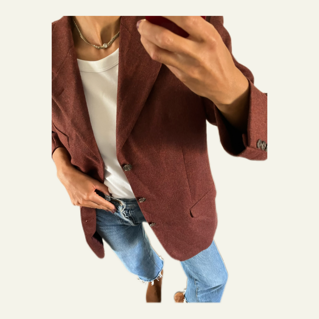 Duo Blazer Homme EDITORIAL ( super Oversize) « Conti » & Collier vintage