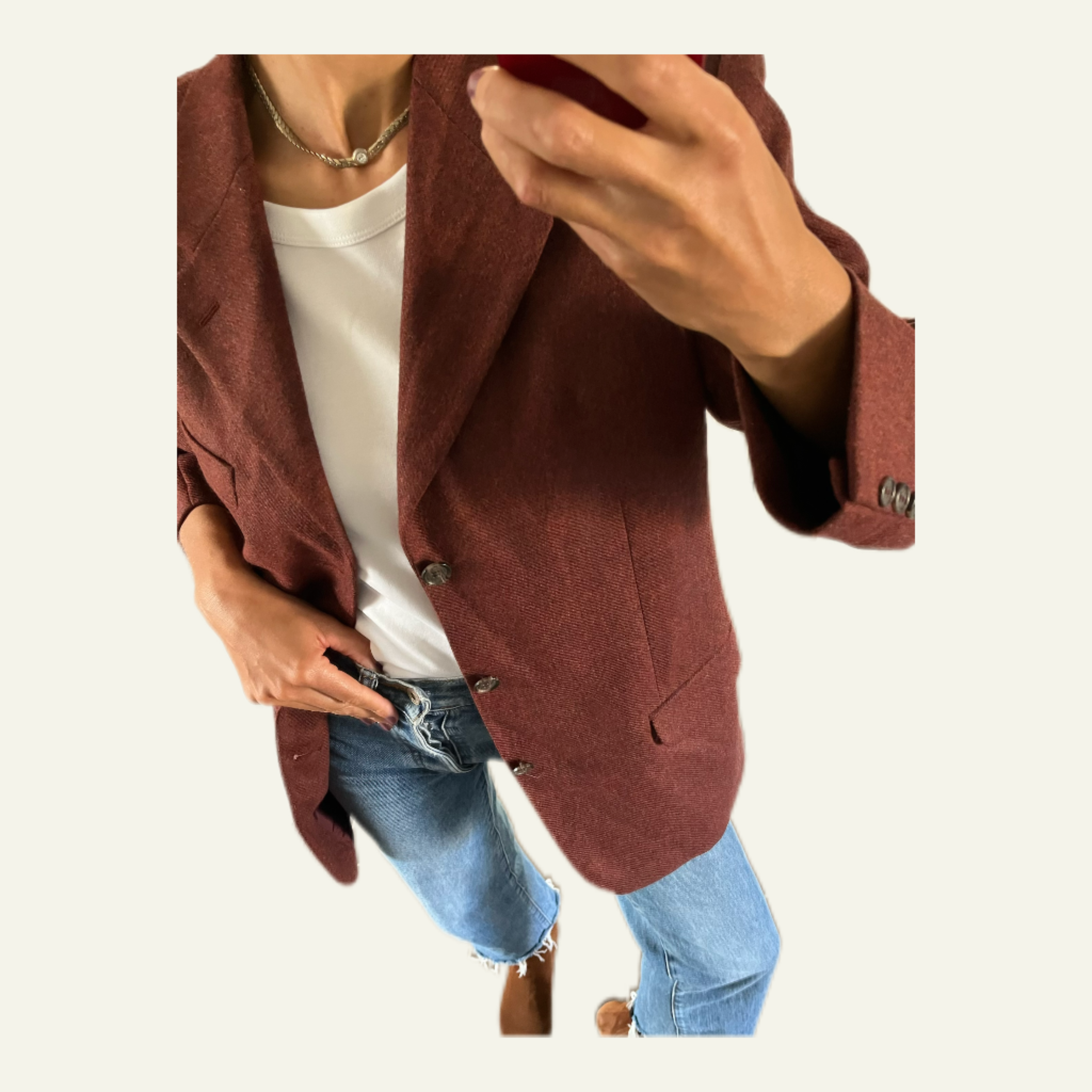 Duo Blazer Homme EDITORIAL ( super Oversize) « Conti » & Collier vintage