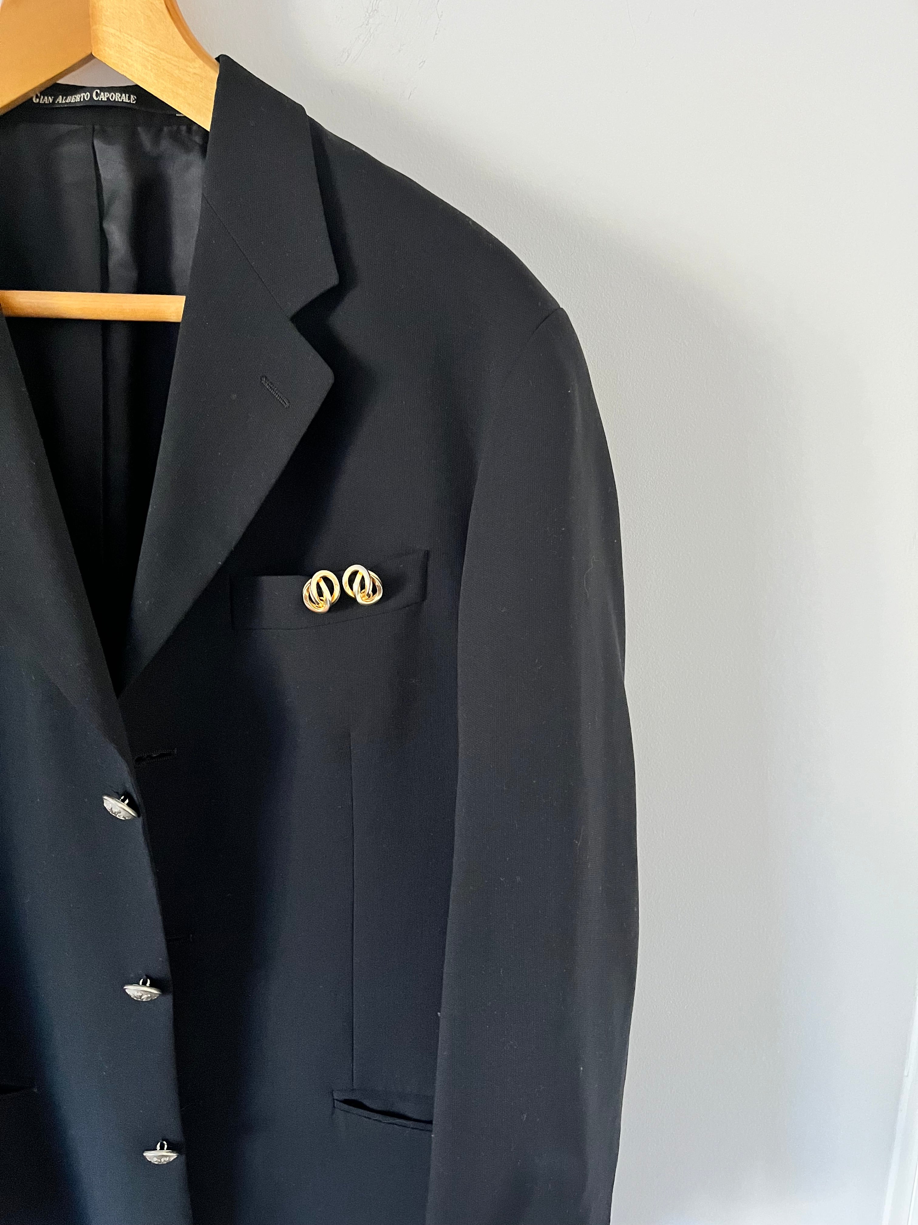 Duo Blazer Homme  EDITORIAL ( super Oversize ) &  Boucles d’oreilles vintage « infini »