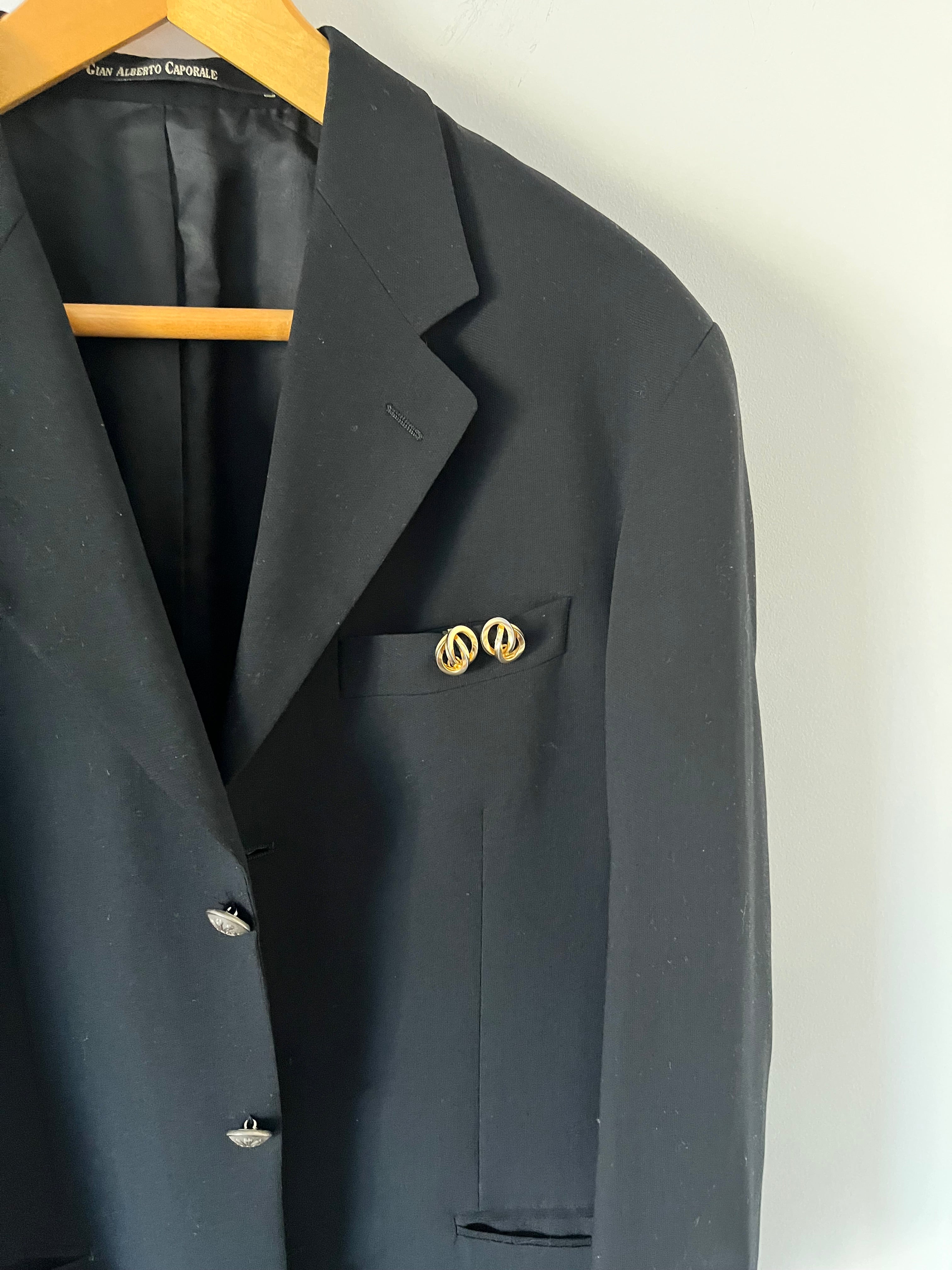 Duo Blazer Homme  EDITORIAL ( super Oversize ) &  Boucles d’oreilles vintage « infini »
