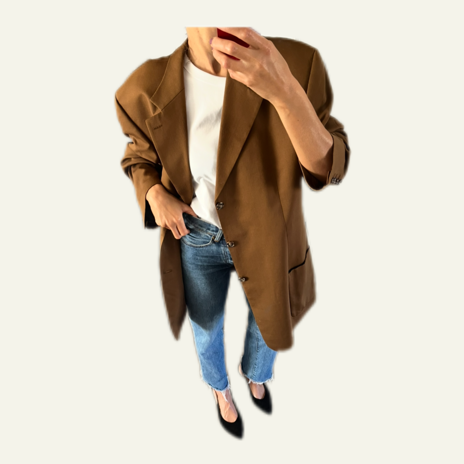 Duo Blazer Homme EDITORIAL (super Oversize) & Boucles d’oreilles « Nacrées » vintage