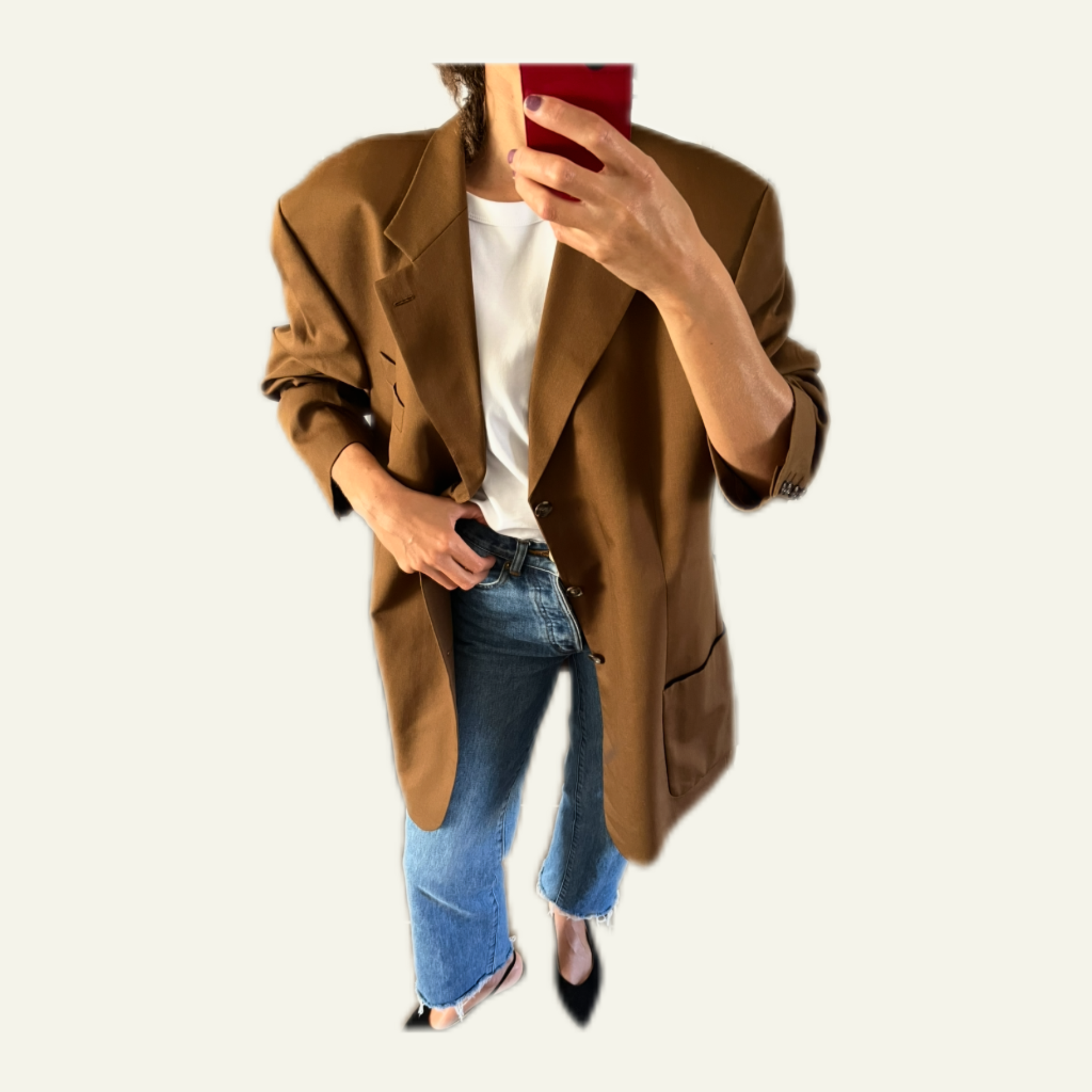 Duo Blazer Homme EDITORIAL (super Oversize) & Boucles d’oreilles « Nacrées » vintage