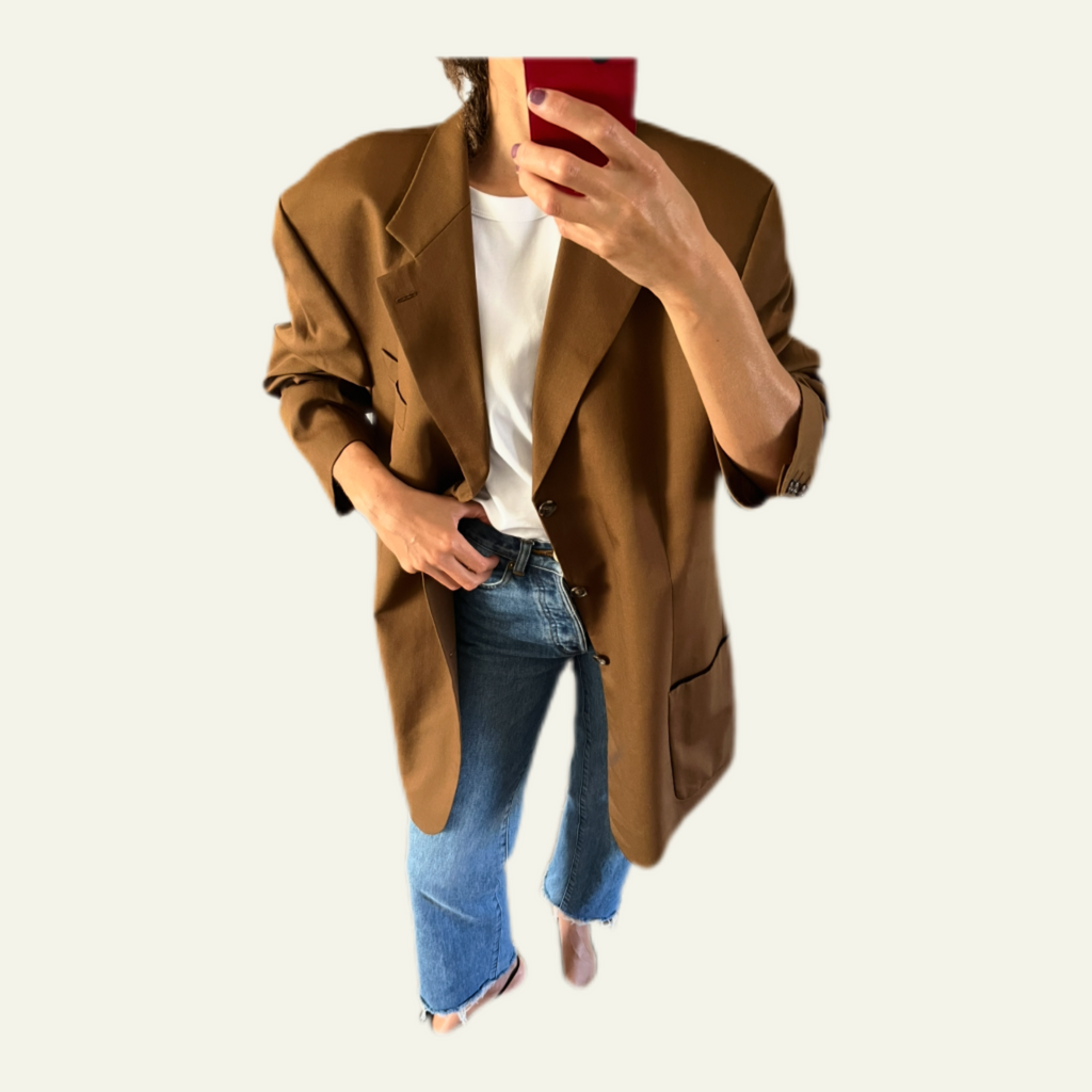 Duo Blazer Homme EDITORIAL (super Oversize) & Boucles d’oreilles « Nacrées » vintage