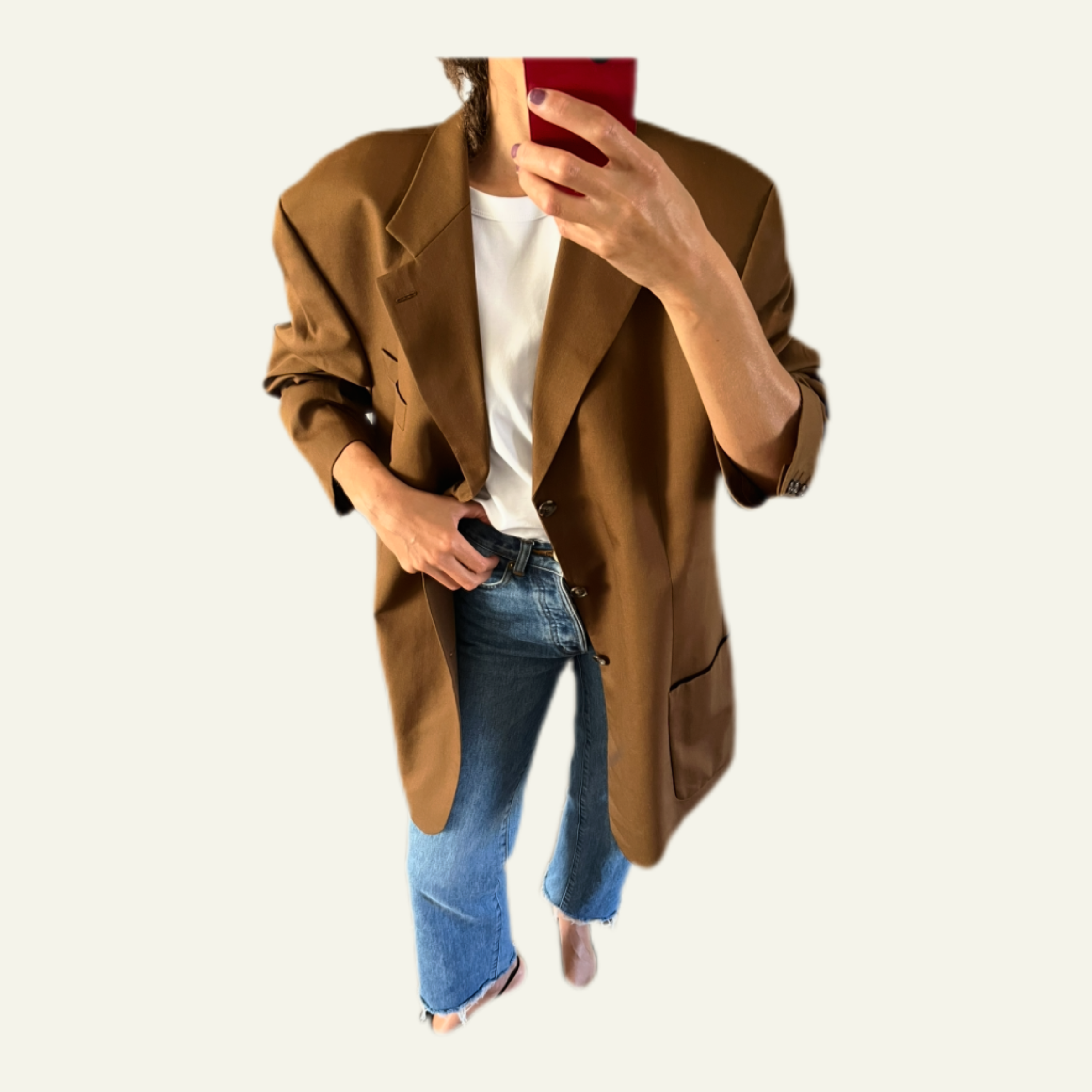 Duo Blazer Homme EDITORIAL (super Oversize) & Boucles d’oreilles « Nacrées » vintage