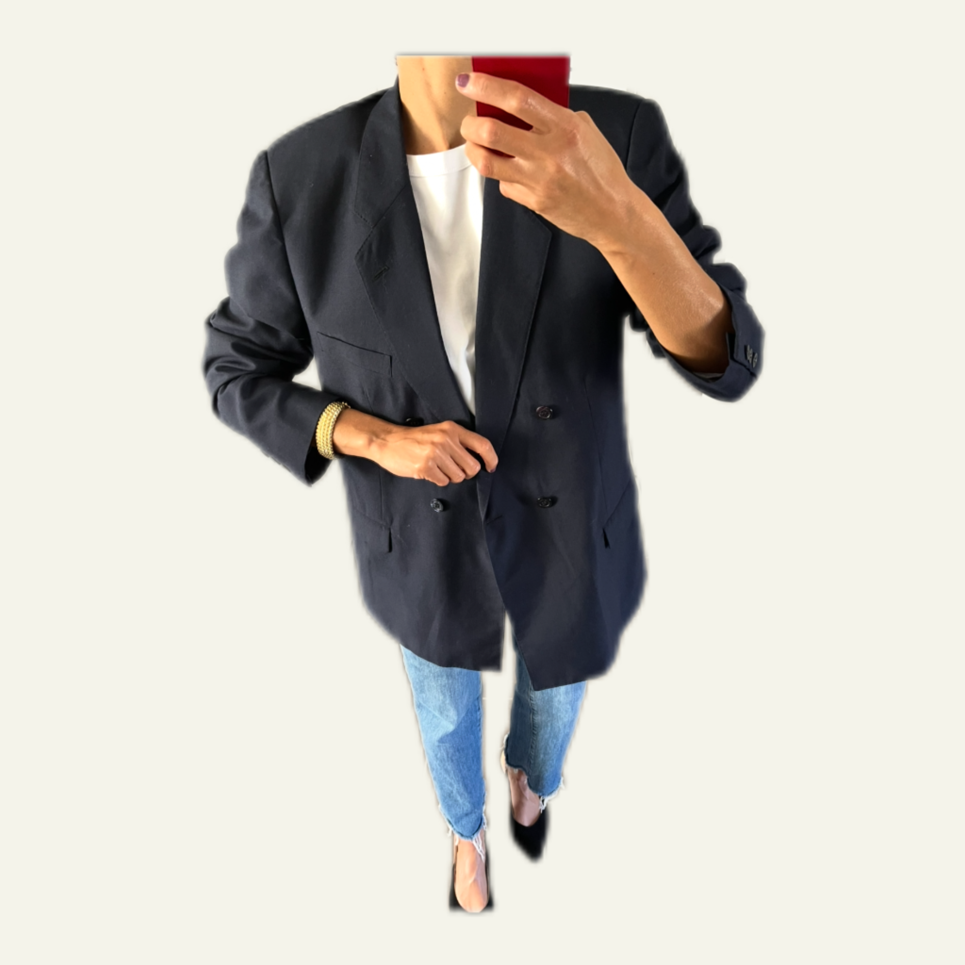 Duo Blazer Homme OVERSIZE & Manchette  « Relief » vintage