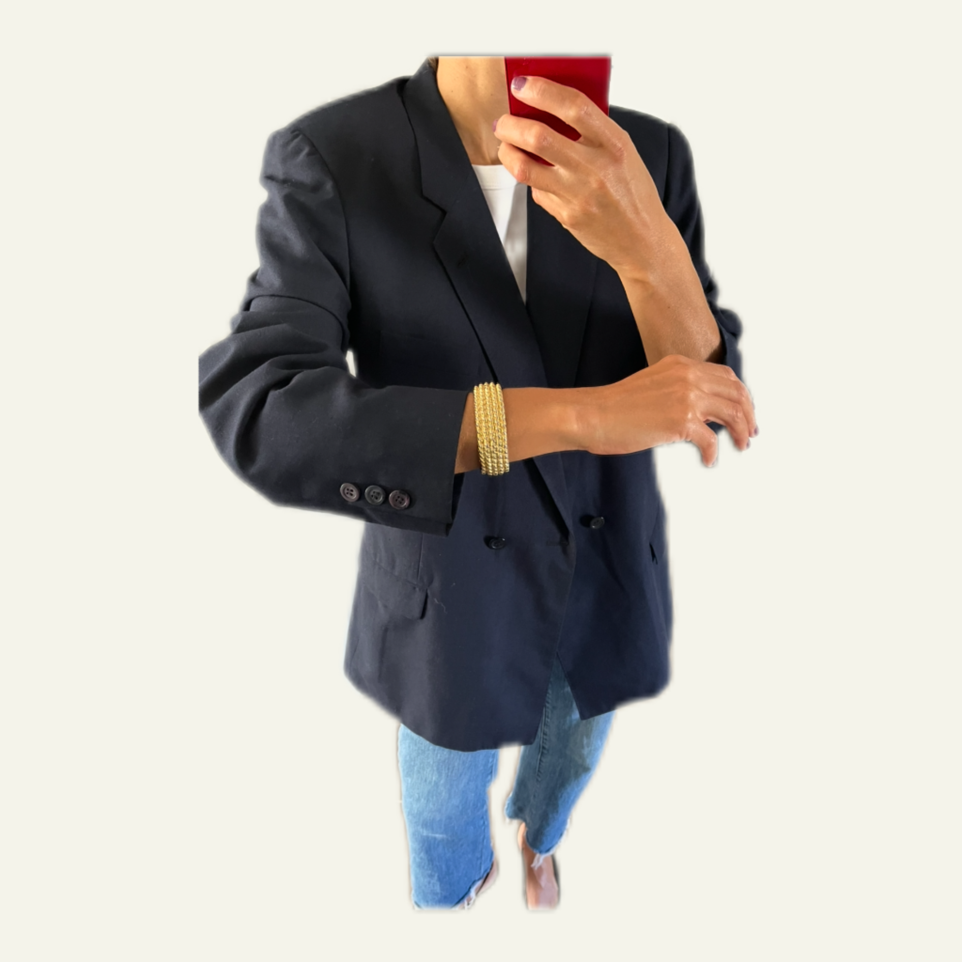 Duo Blazer Homme OVERSIZE & Manchette  « Relief » vintage