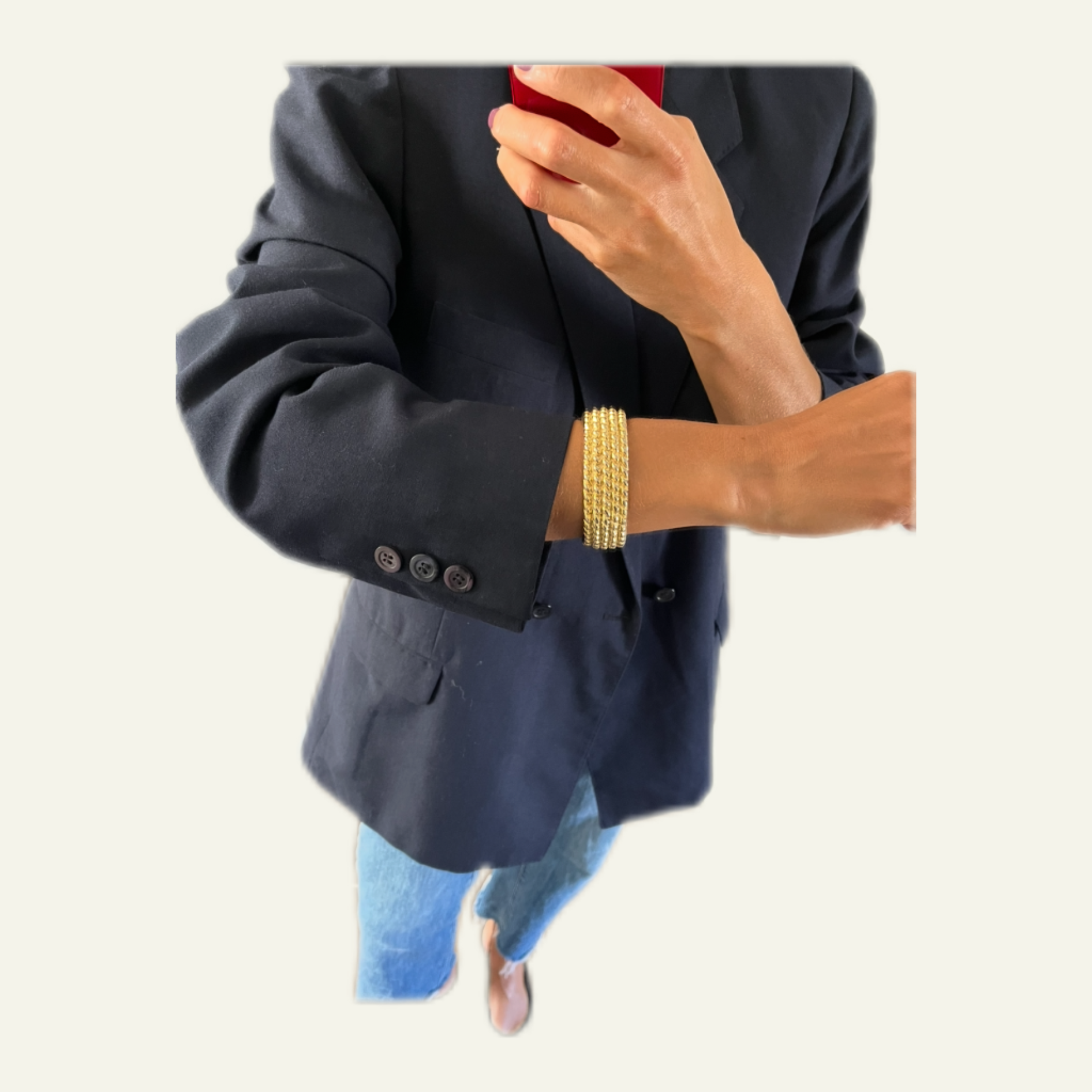 Duo Blazer Homme OVERSIZE & Manchette  « Relief » vintage