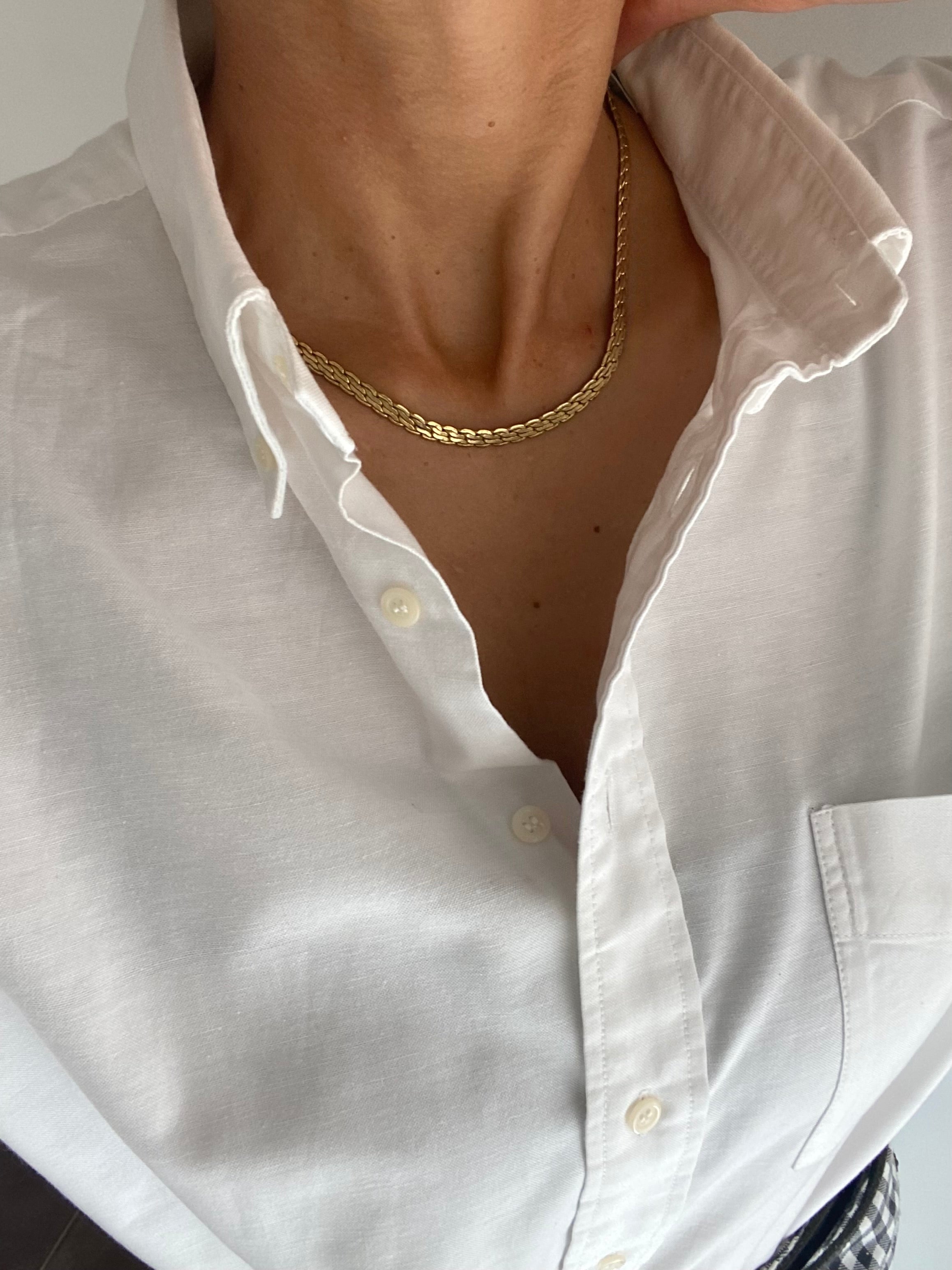 Duo Chemisier blanc Homme & Collier « Petit Épi »