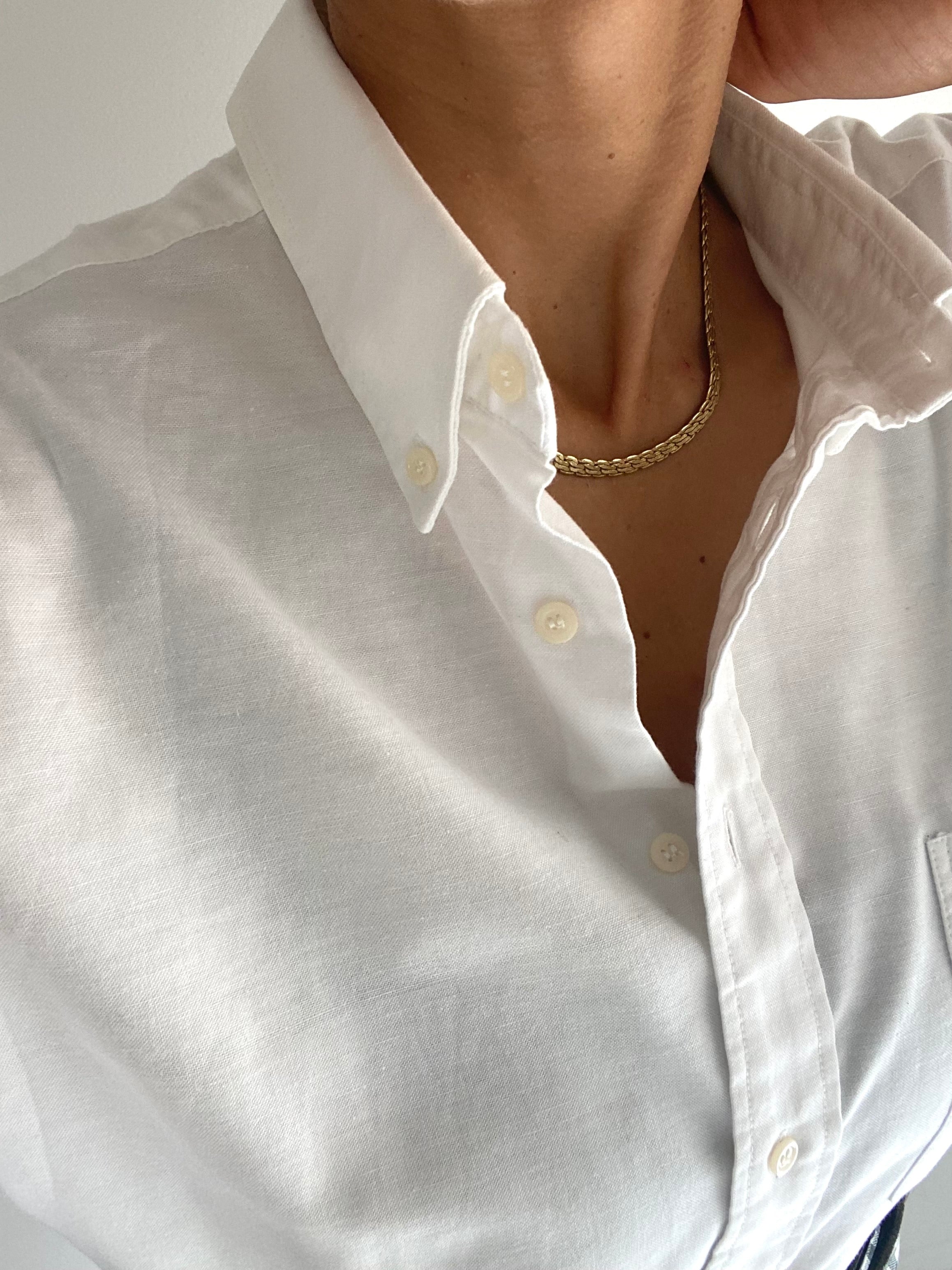 Duo Chemisier blanc Homme & Collier « Petit Épi »