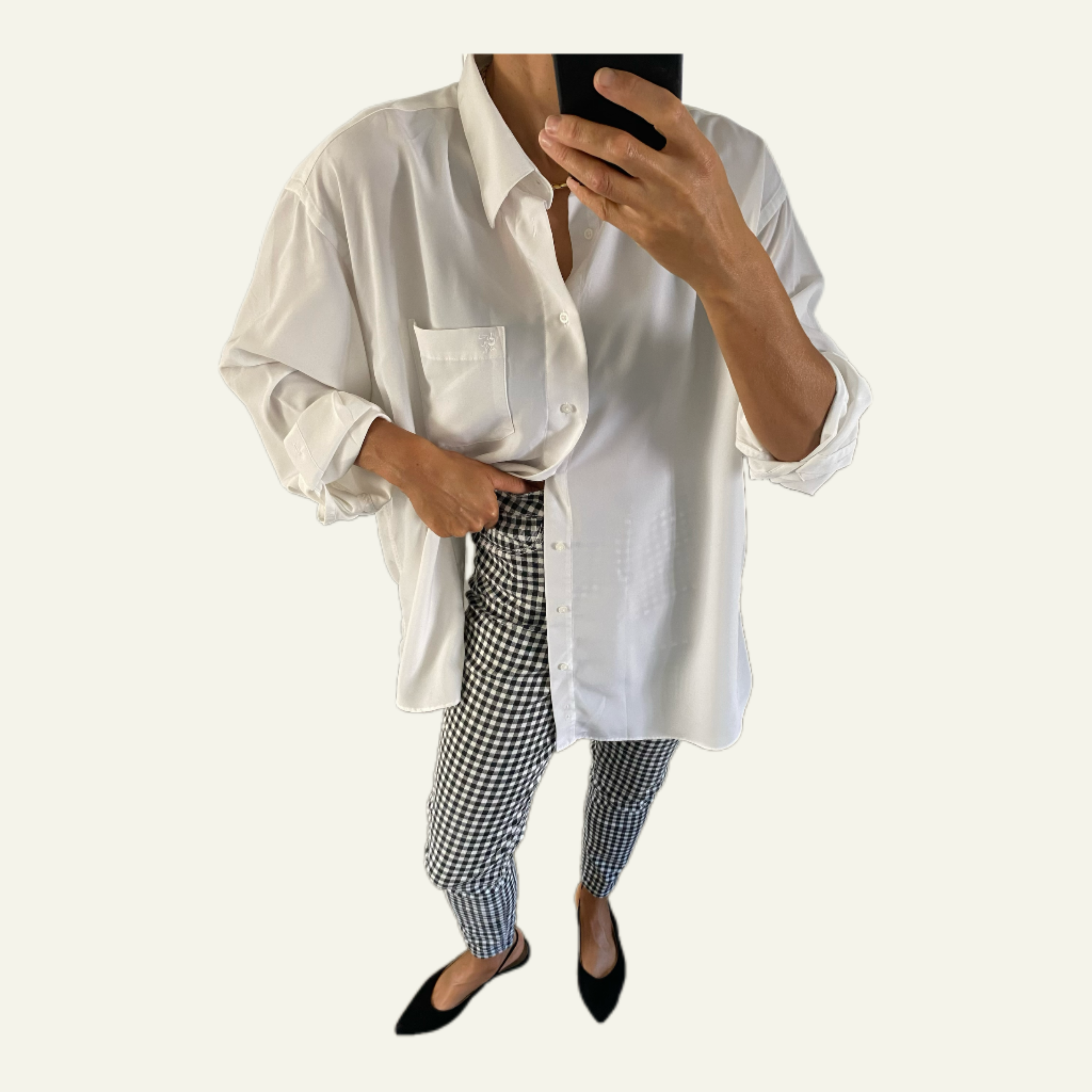 Duo Chemise blanche  Homme & Collier « Épi » vintage