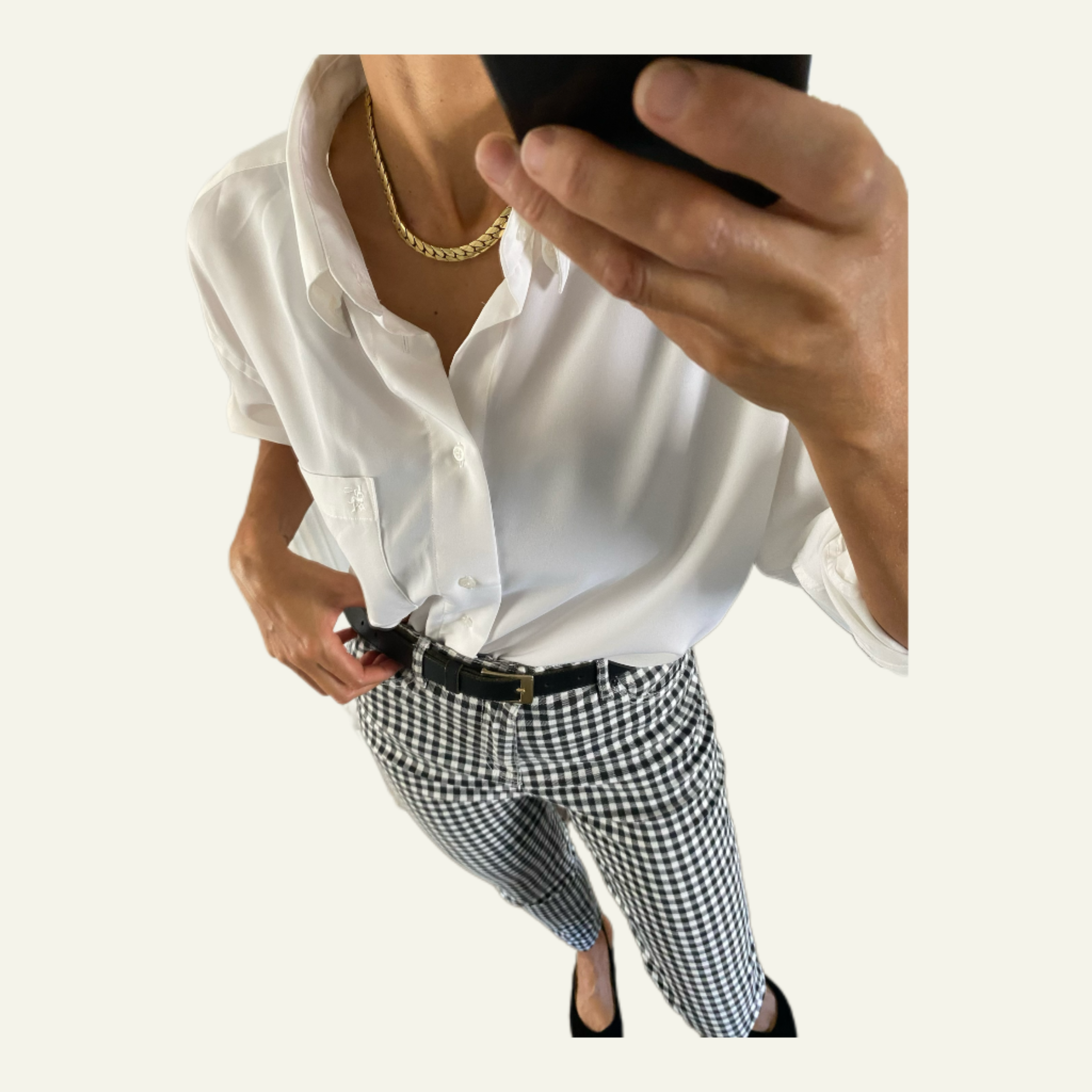 Duo Chemise blanche  Homme & Collier « Épi » vintage