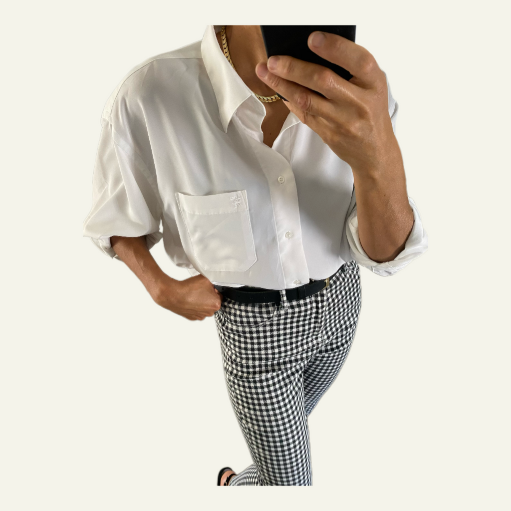 Duo Chemise blanche  Homme & Collier « Épi » vintage