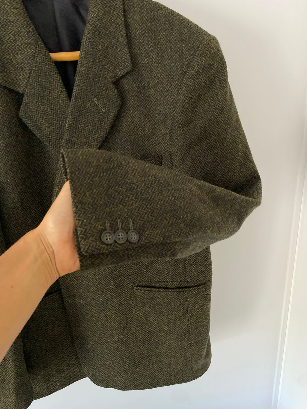 Duo Blazer Homme EDITORIAL ( super Oversize ) « Shetland »  & Sac cuir vintage