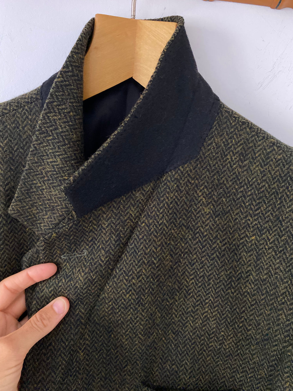 Duo Blazer Homme EDITORIAL ( super Oversize ) « Shetland »  & Sac cuir vintage