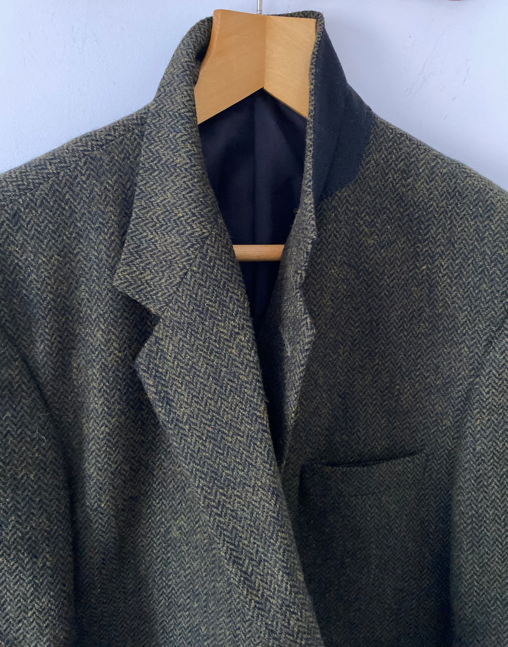 Duo Blazer Homme EDITORIAL ( super Oversize ) « Shetland »  & Sac cuir vintage