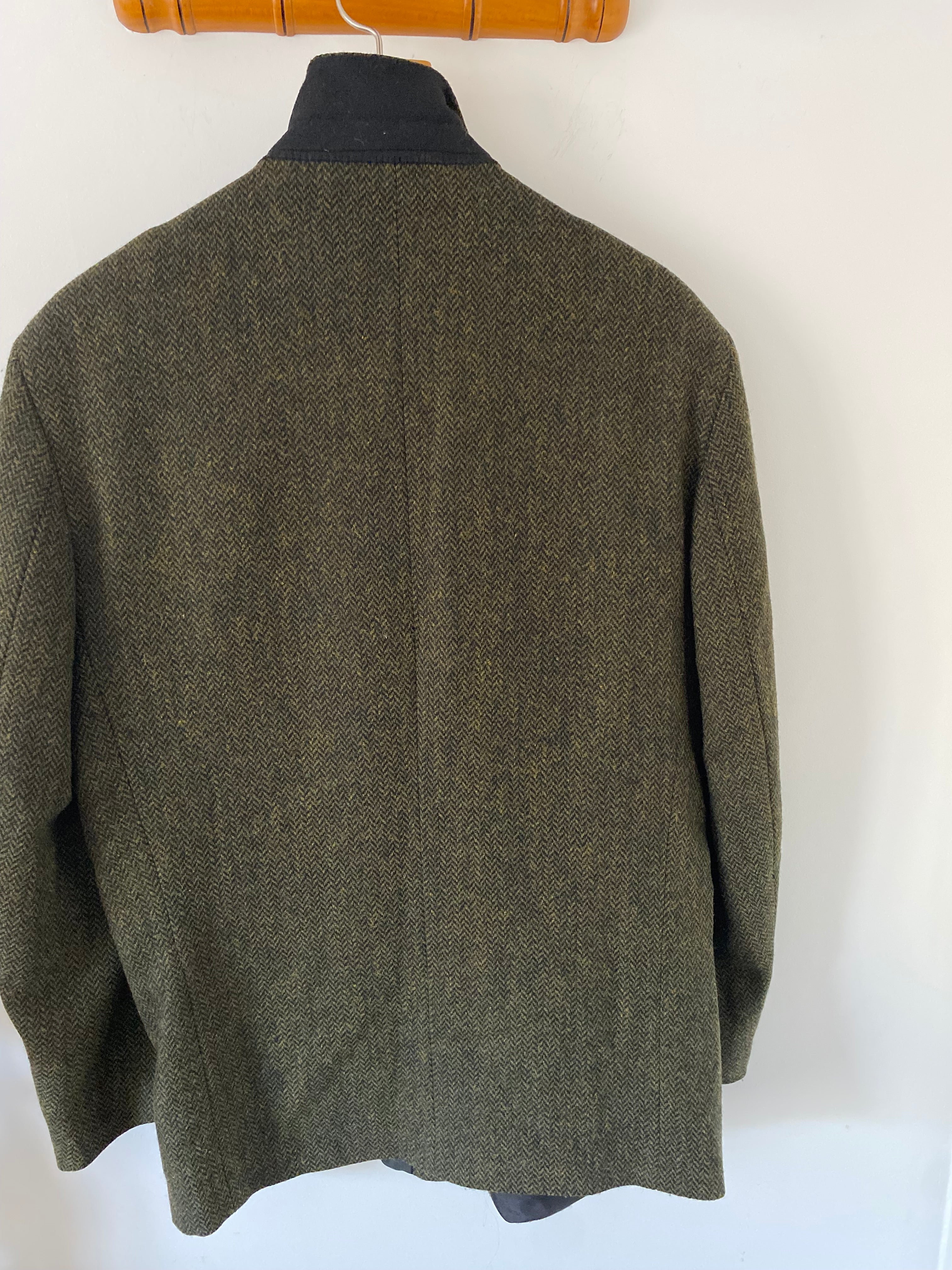 Duo Blazer Homme EDITORIAL ( super Oversize ) « Shetland »  & Sac cuir vintage