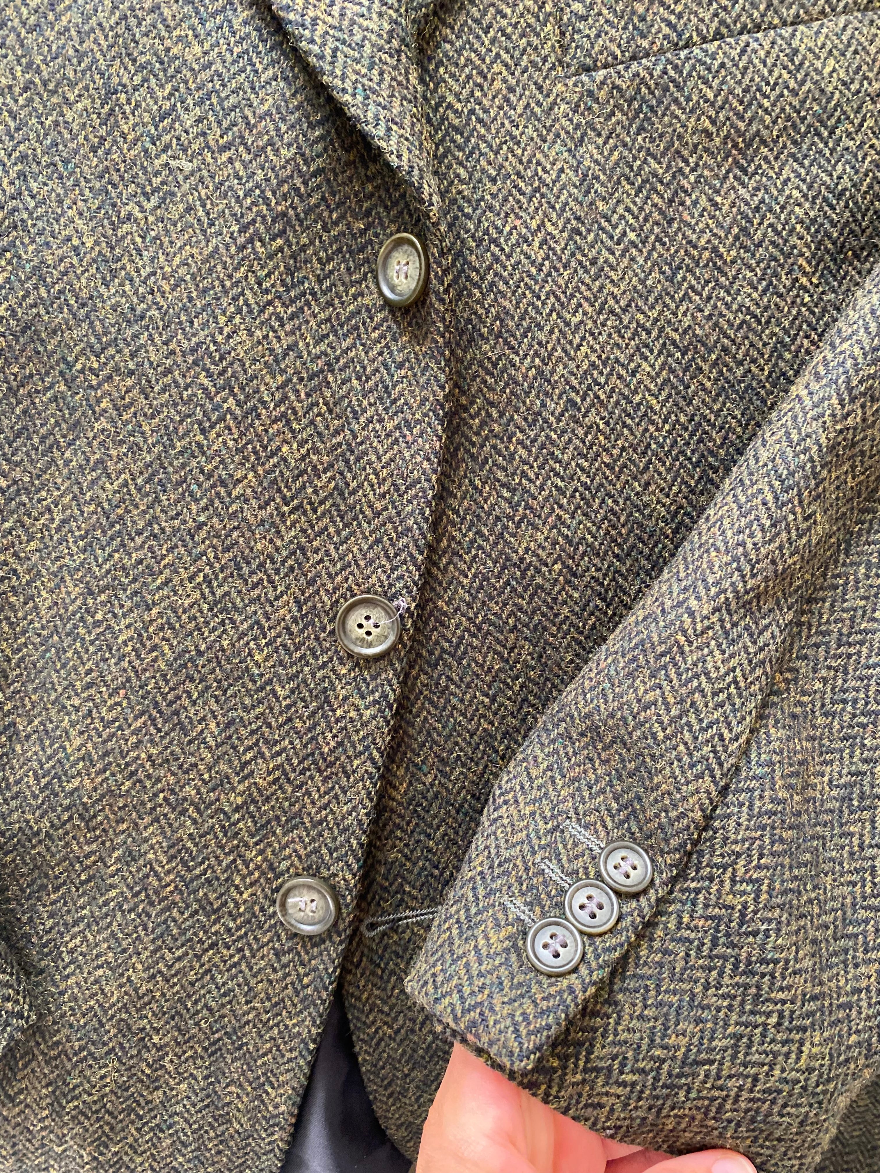 Duo Blazer Homme EDITORIAL ( super Oversize ) « Shetland »  & Sac cuir vintage