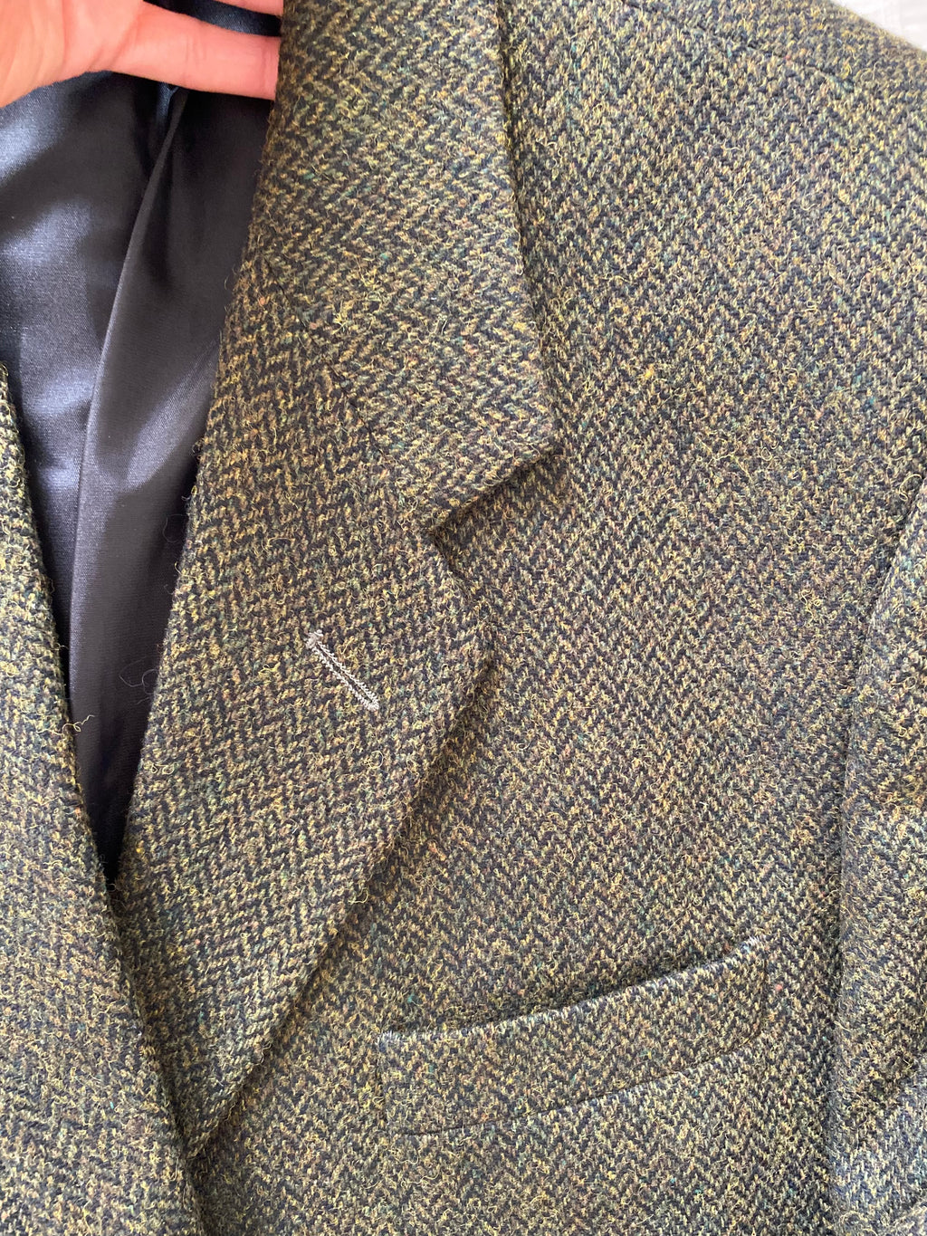 Duo Blazer Homme EDITORIAL ( super Oversize ) « Shetland »  & Sac cuir vintage