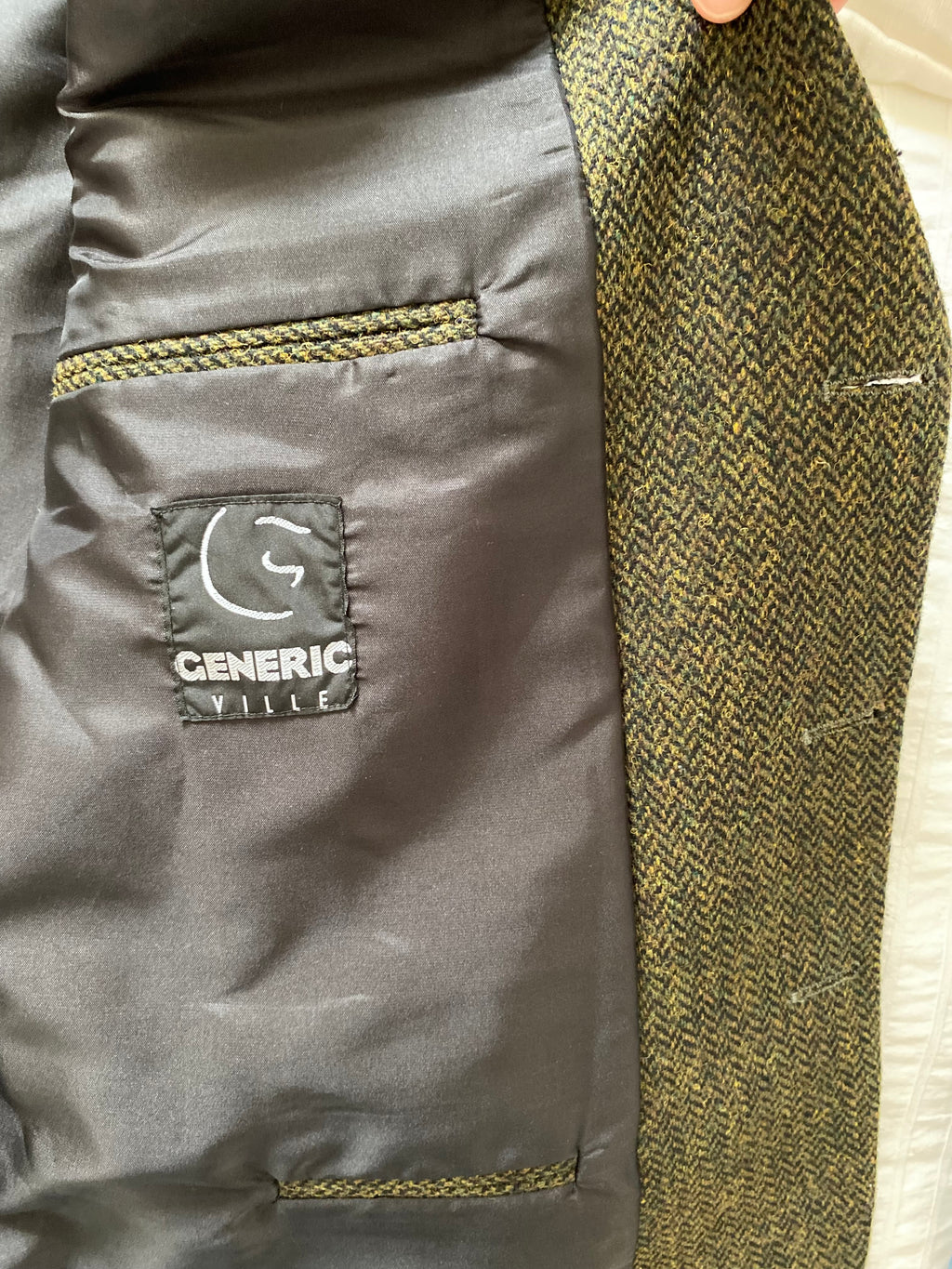 Duo Blazer Homme EDITORIAL ( super Oversize ) « Shetland »  & Sac cuir vintage