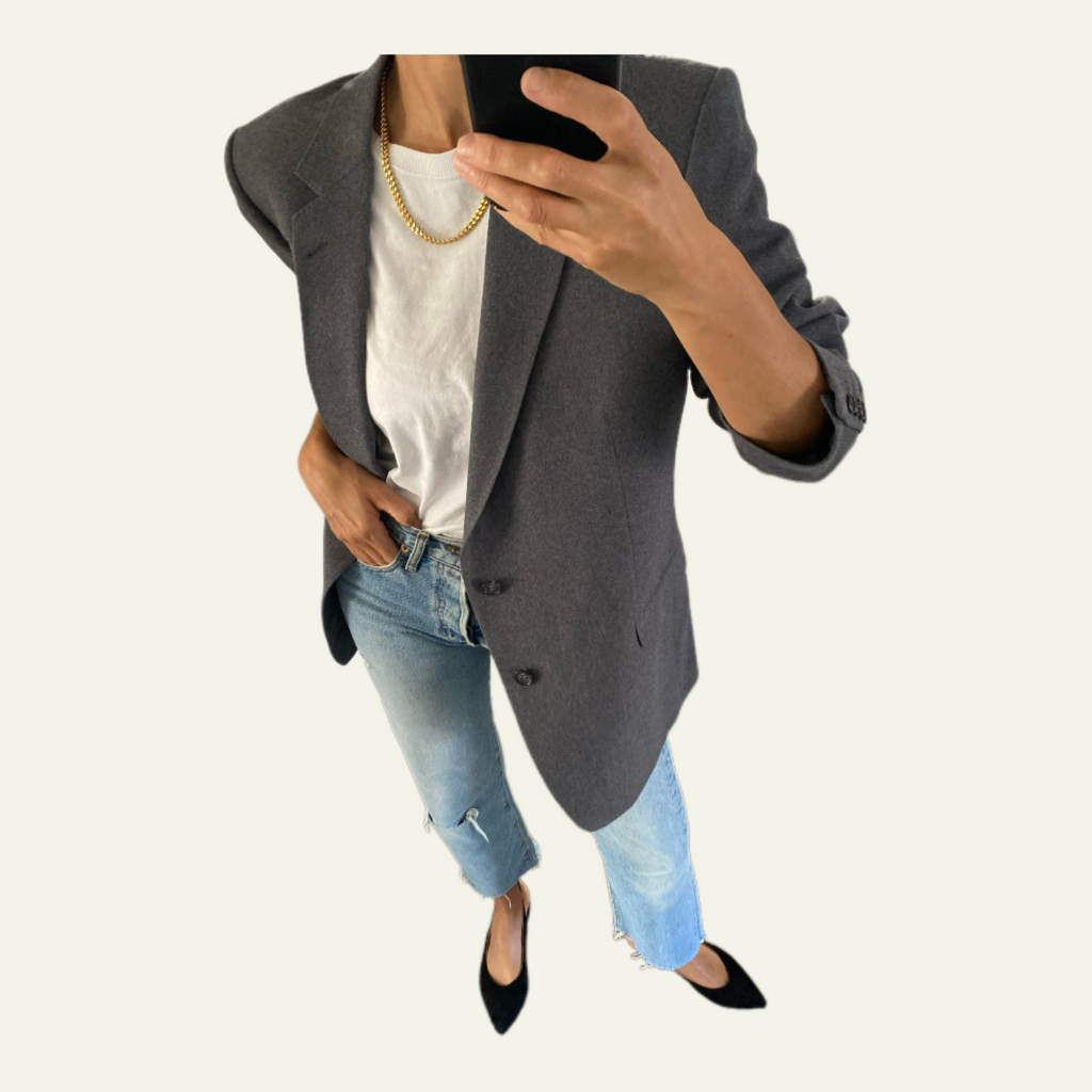 Duo Blazer Homme OVERSIZE « Oxford » & Collier vintage