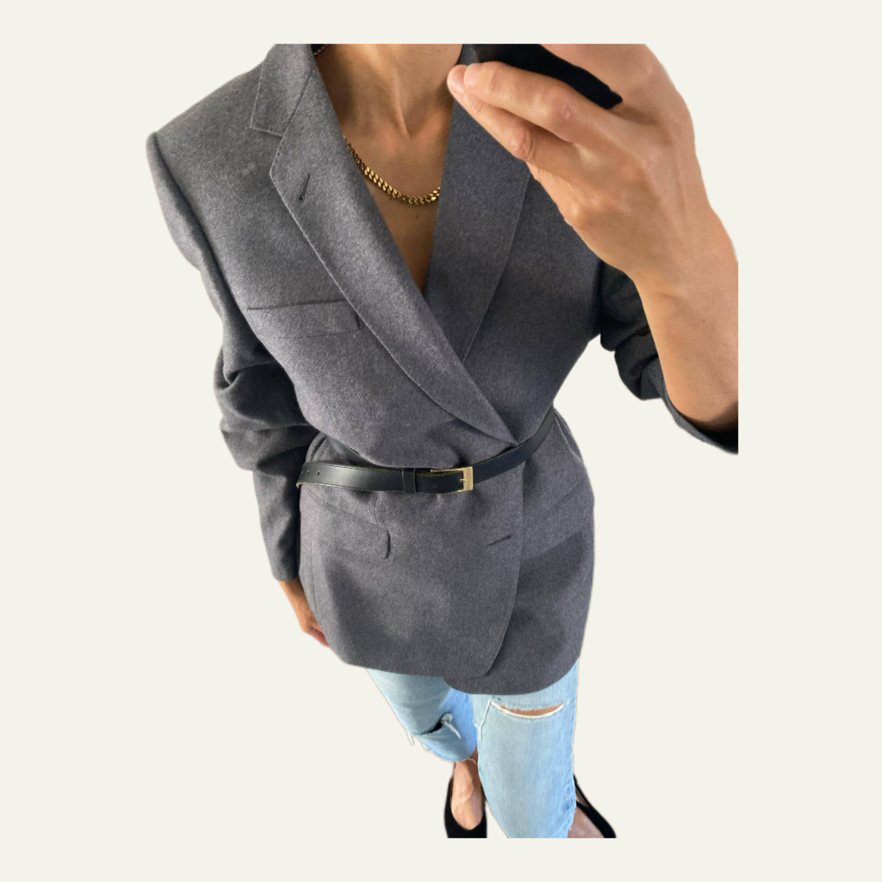 Duo Blazer Homme OVERSIZE « Oxford » & Collier vintage