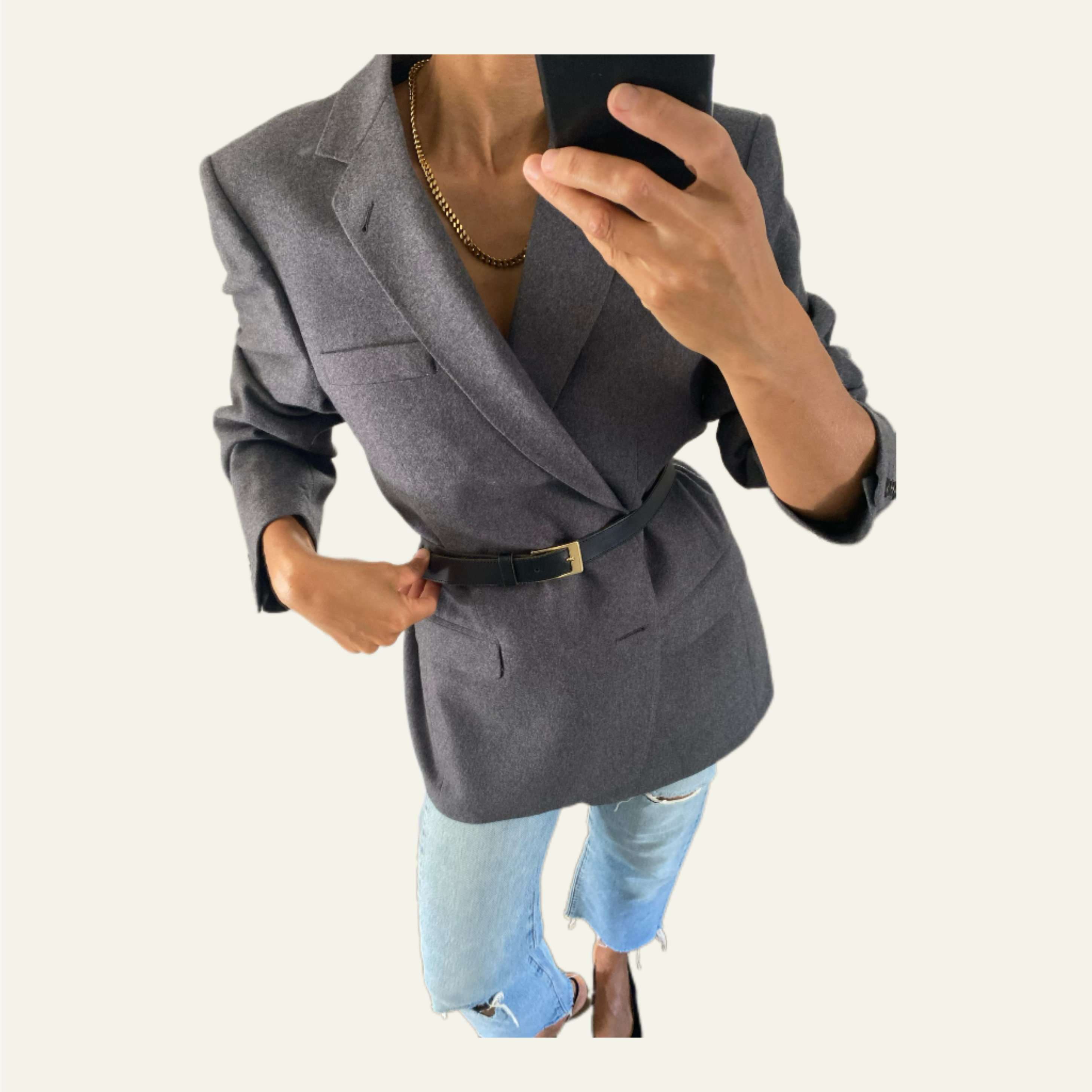 Duo Blazer Homme OVERSIZE « Oxford » & Collier vintage