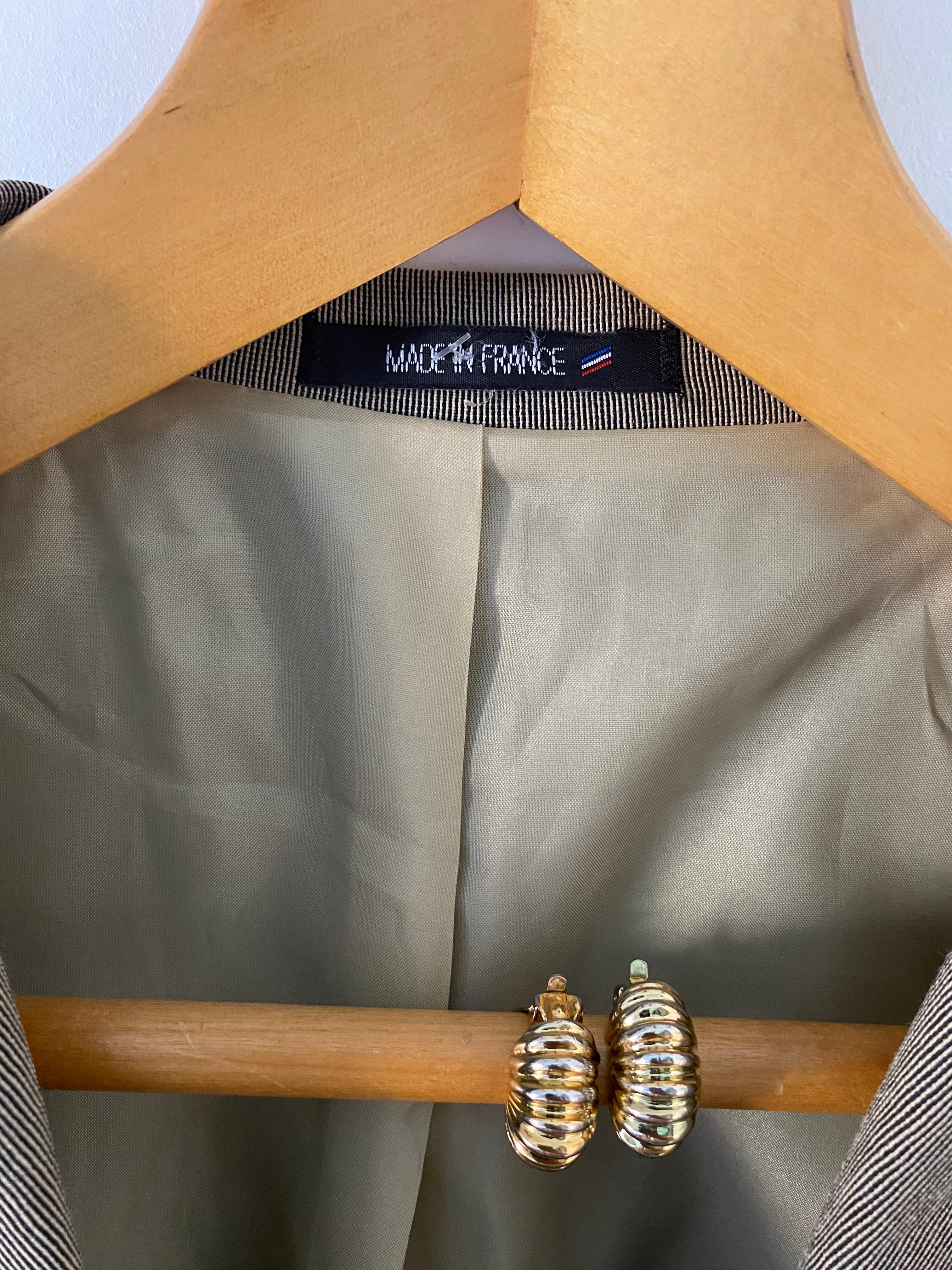 Duo Blazer Homme EDITORIAL ( super Oversize) & Boucles d’oreilles « Accordéon » vintage