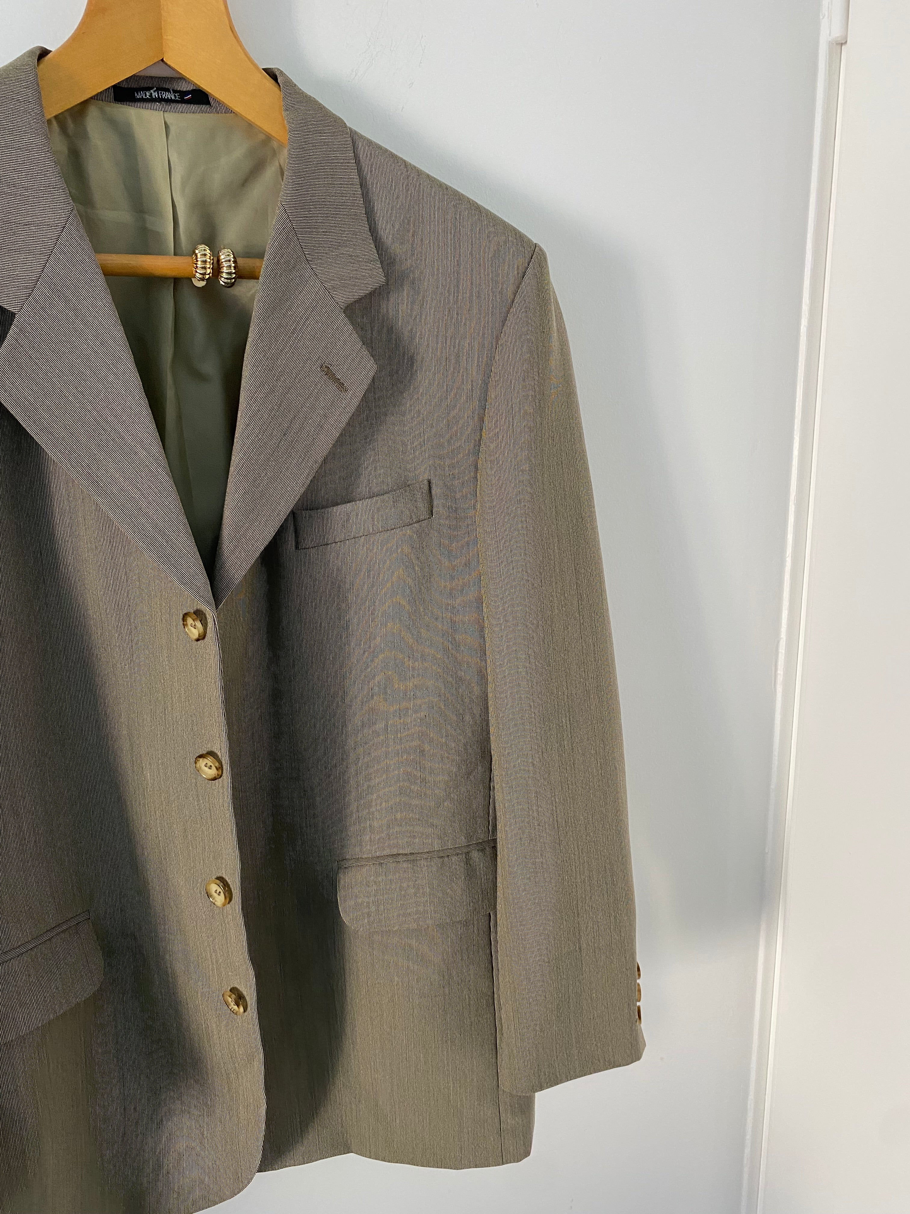 Duo Blazer Homme EDITORIAL ( super Oversize) & Boucles d’oreilles « Accordéon » vintage