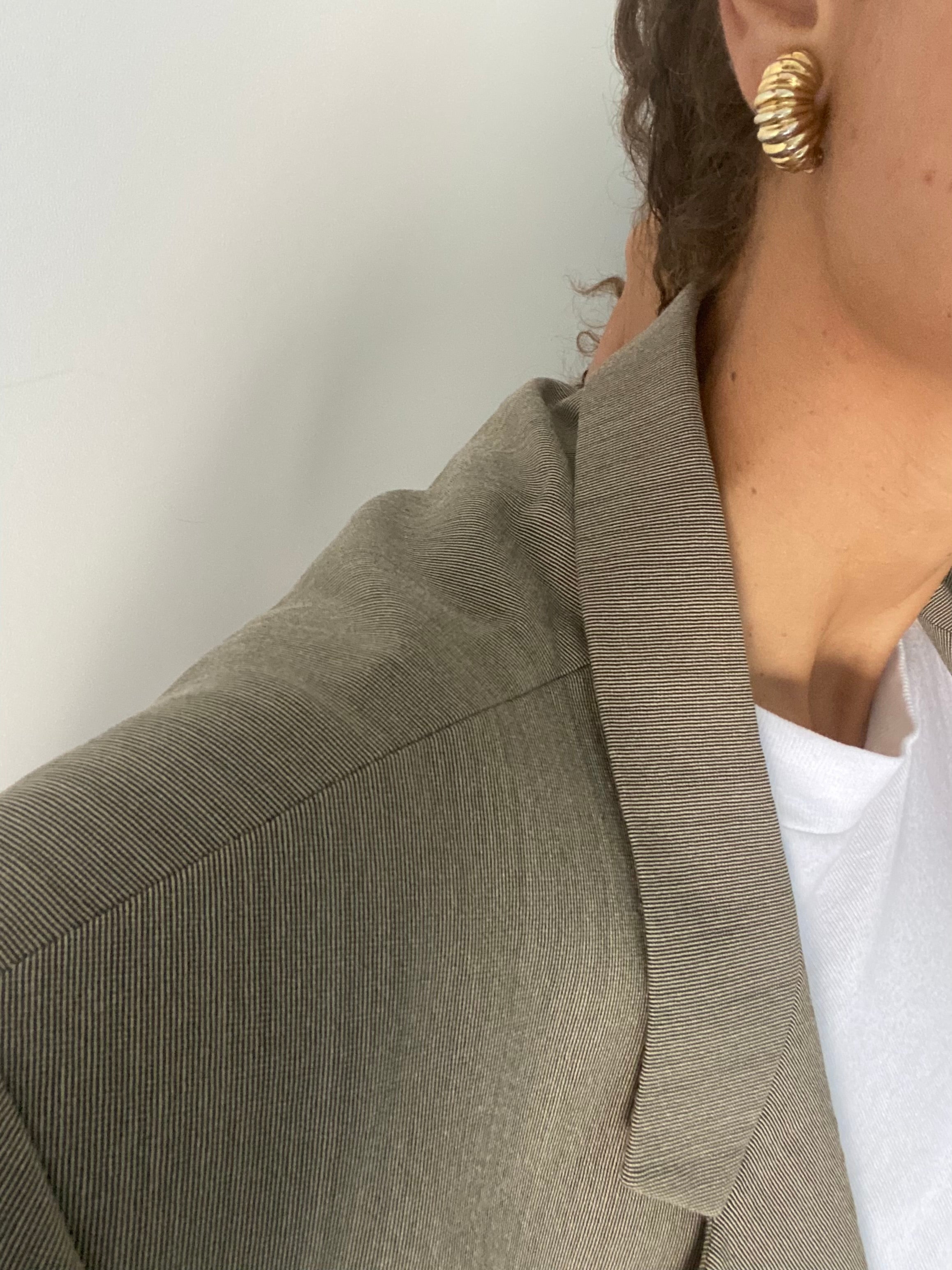 Duo Blazer Homme EDITORIAL ( super Oversize) & Boucles d’oreilles « Accordéon » vintage