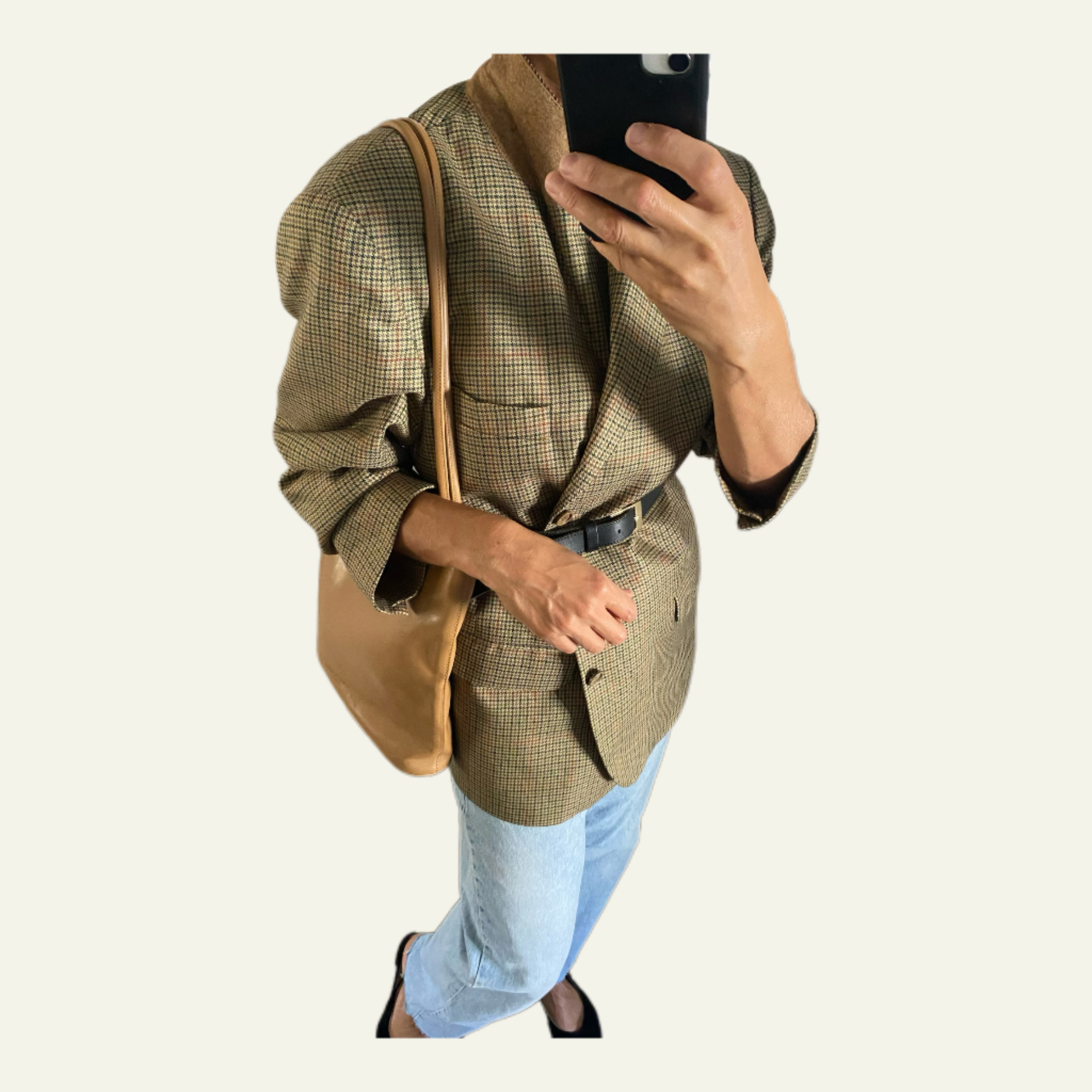 Duo Blazer Homme OVERSIZE « Tartan » & Sac cuir