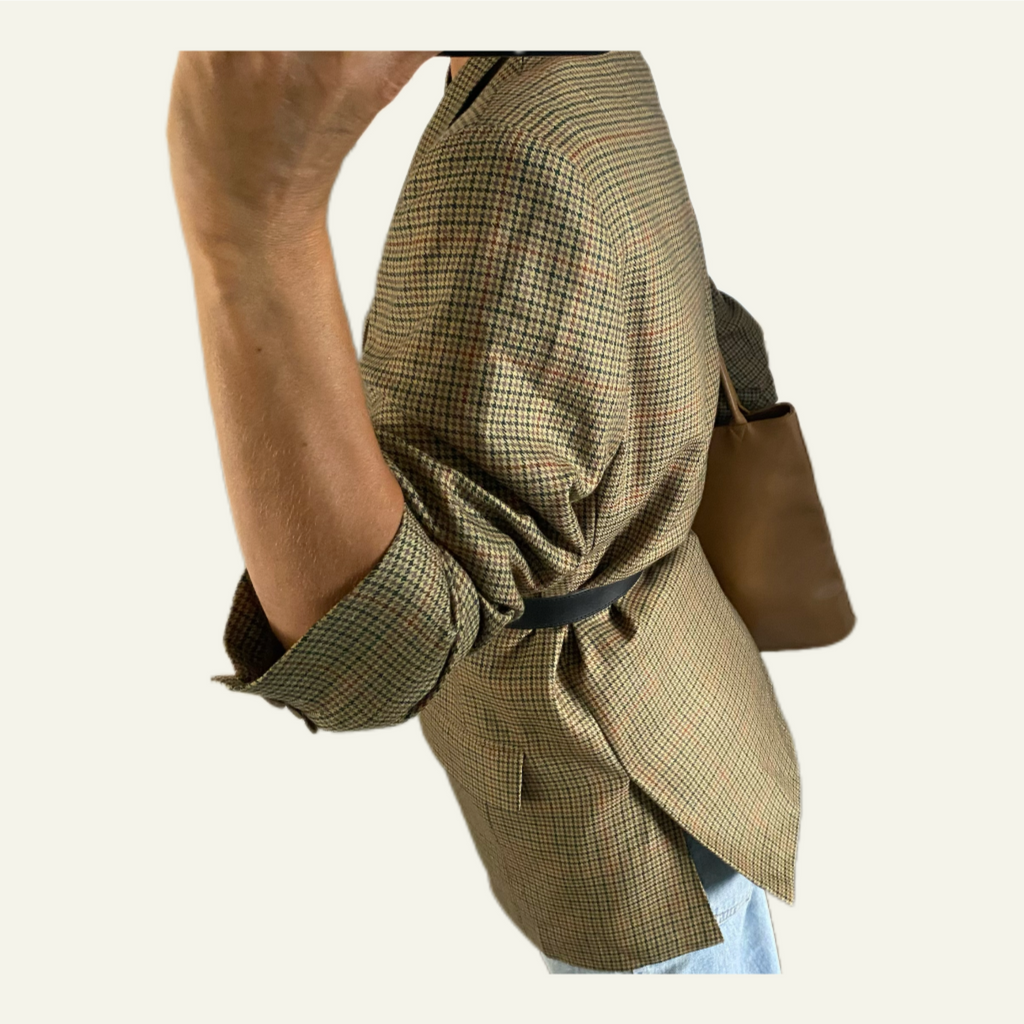 Duo Blazer Homme OVERSIZE « Tartan » & Sac cuir