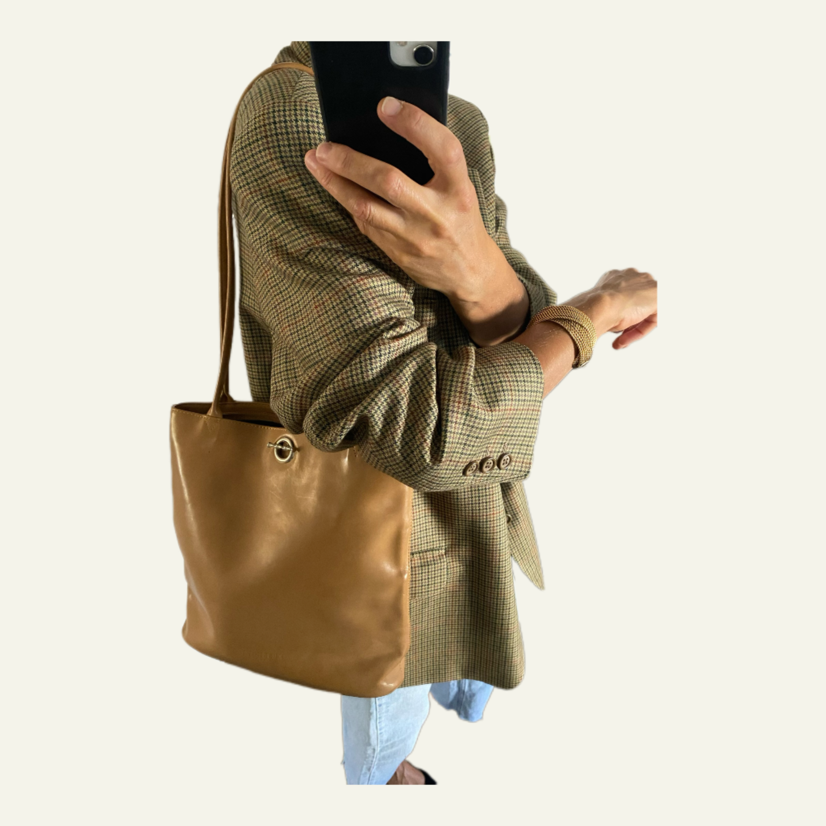 Duo Blazer Homme OVERSIZE « Tartan » & Sac cuir