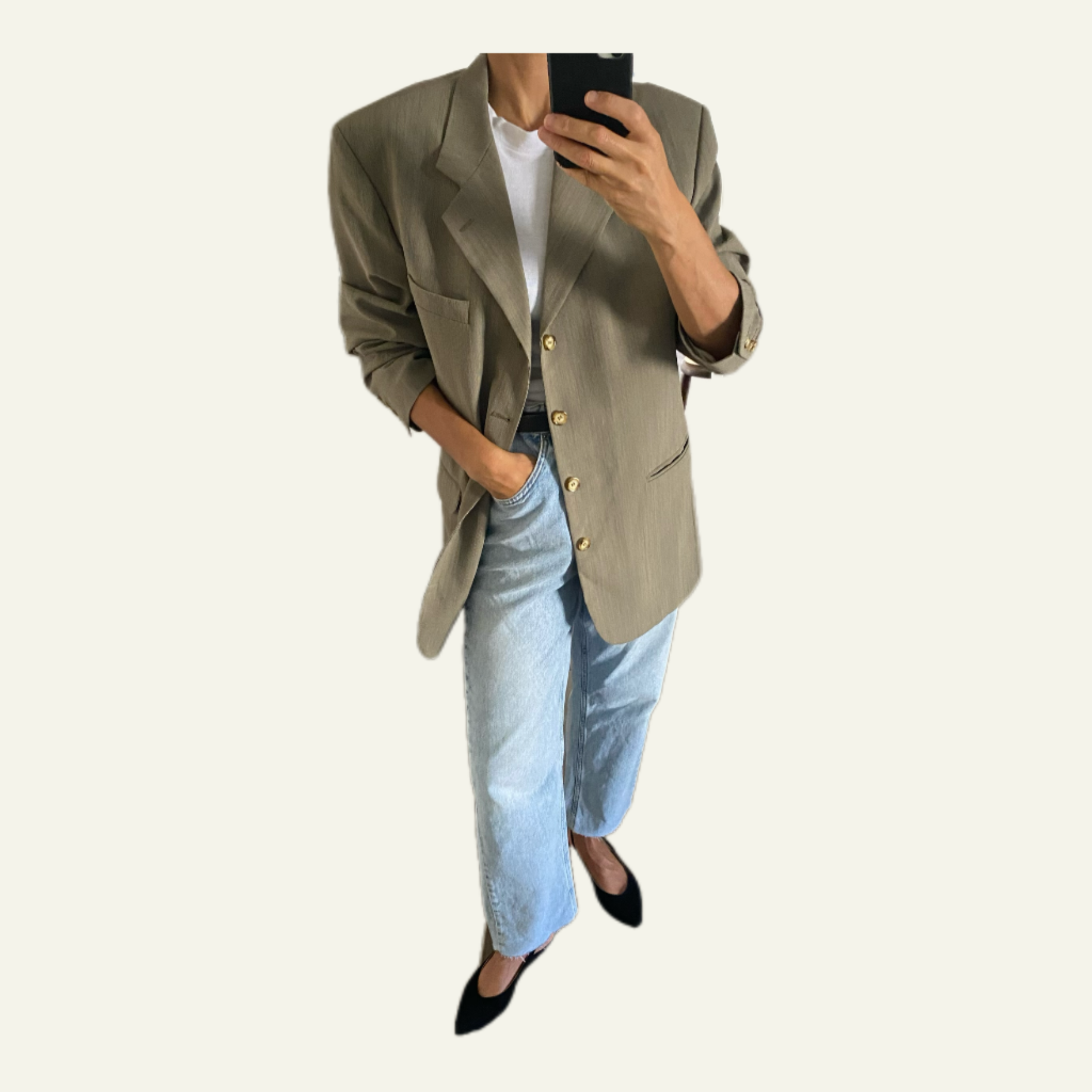 Duo Blazer Homme EDITORIAL ( super Oversize) & Boucles d’oreilles « Accordéon » vintage