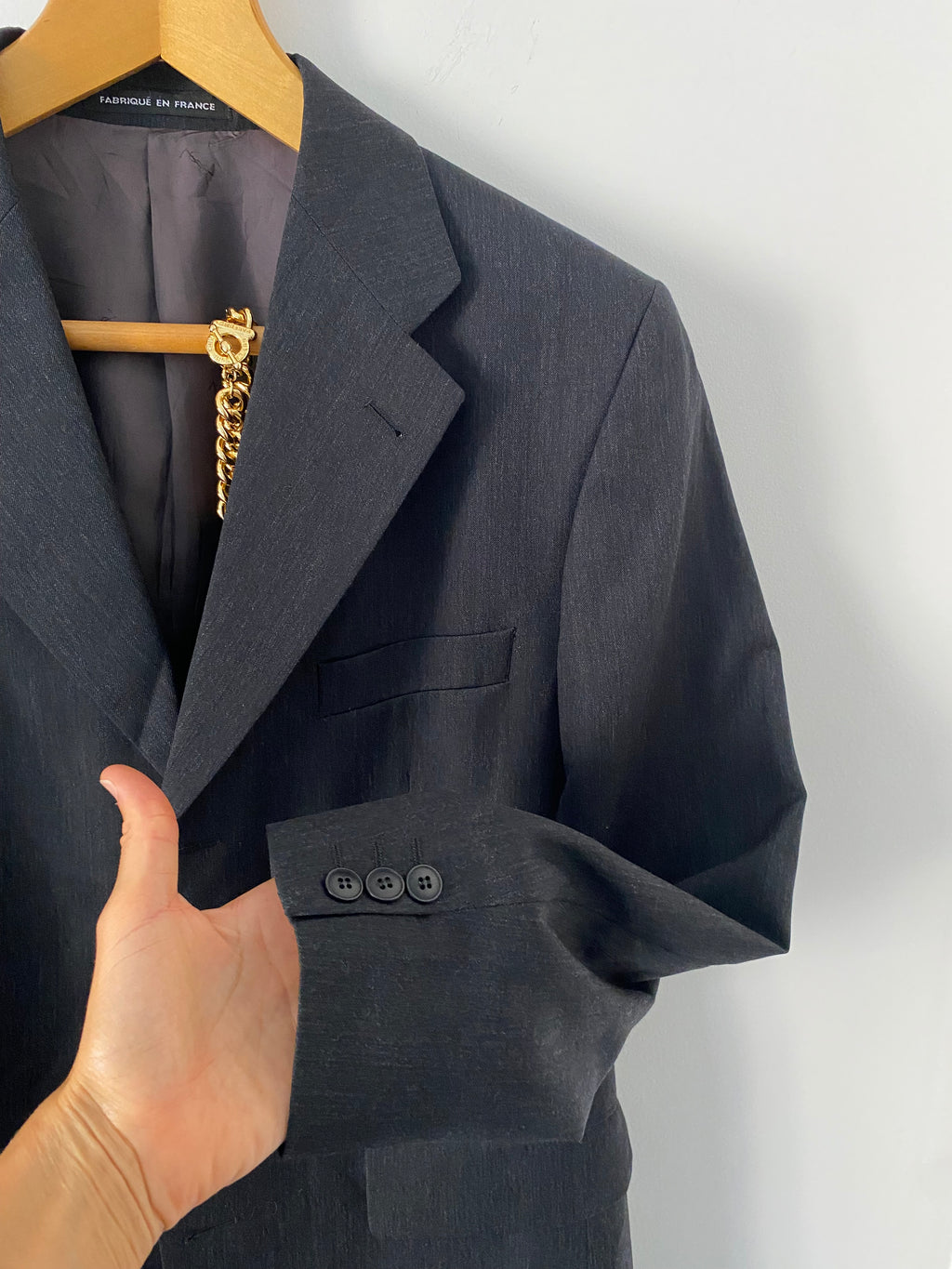 Duo Blazer Homme LUXE « YSL  anthracite » & Bracelet vintage