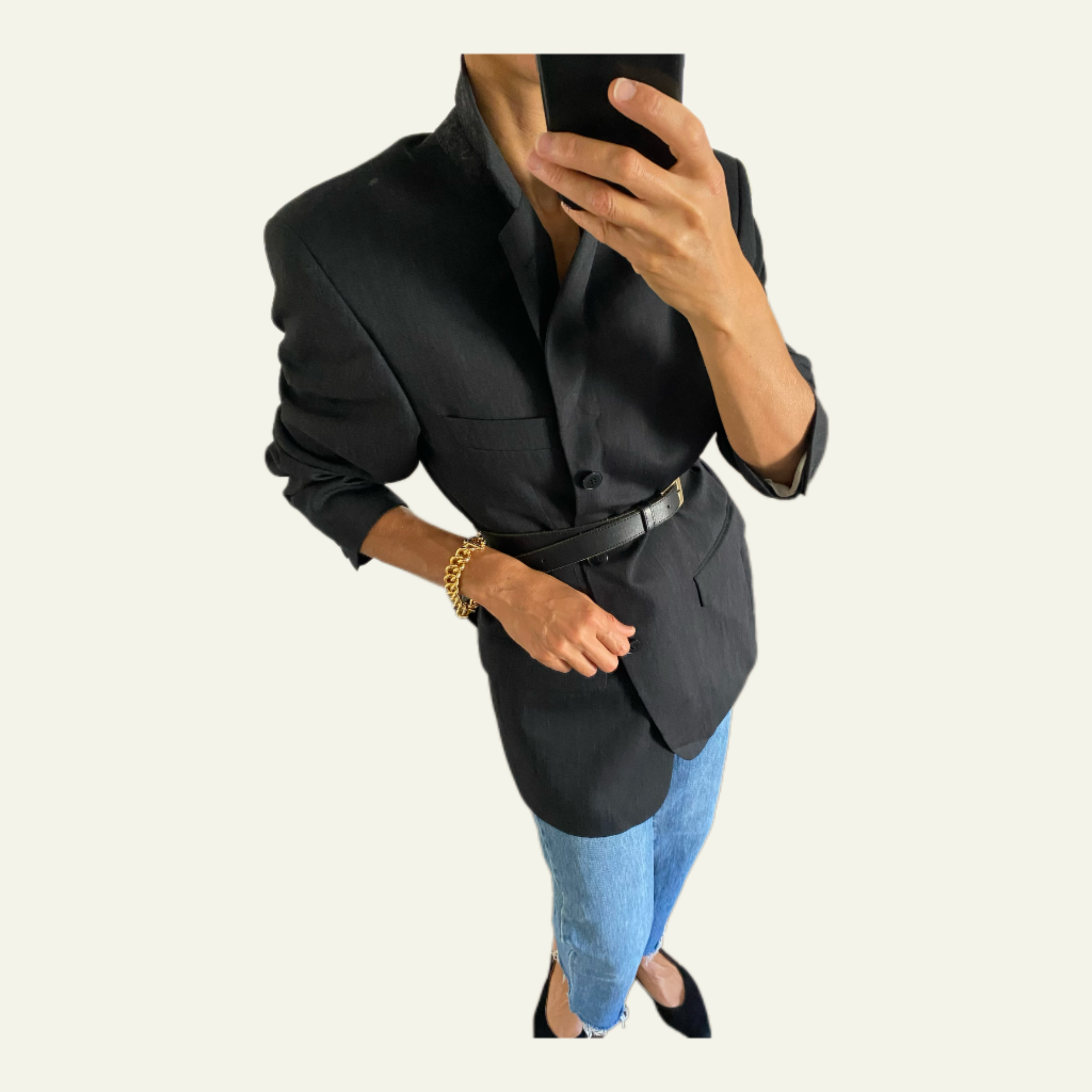 Duo Blazer Homme LUXE « YSL  anthracite » & Bracelet vintage