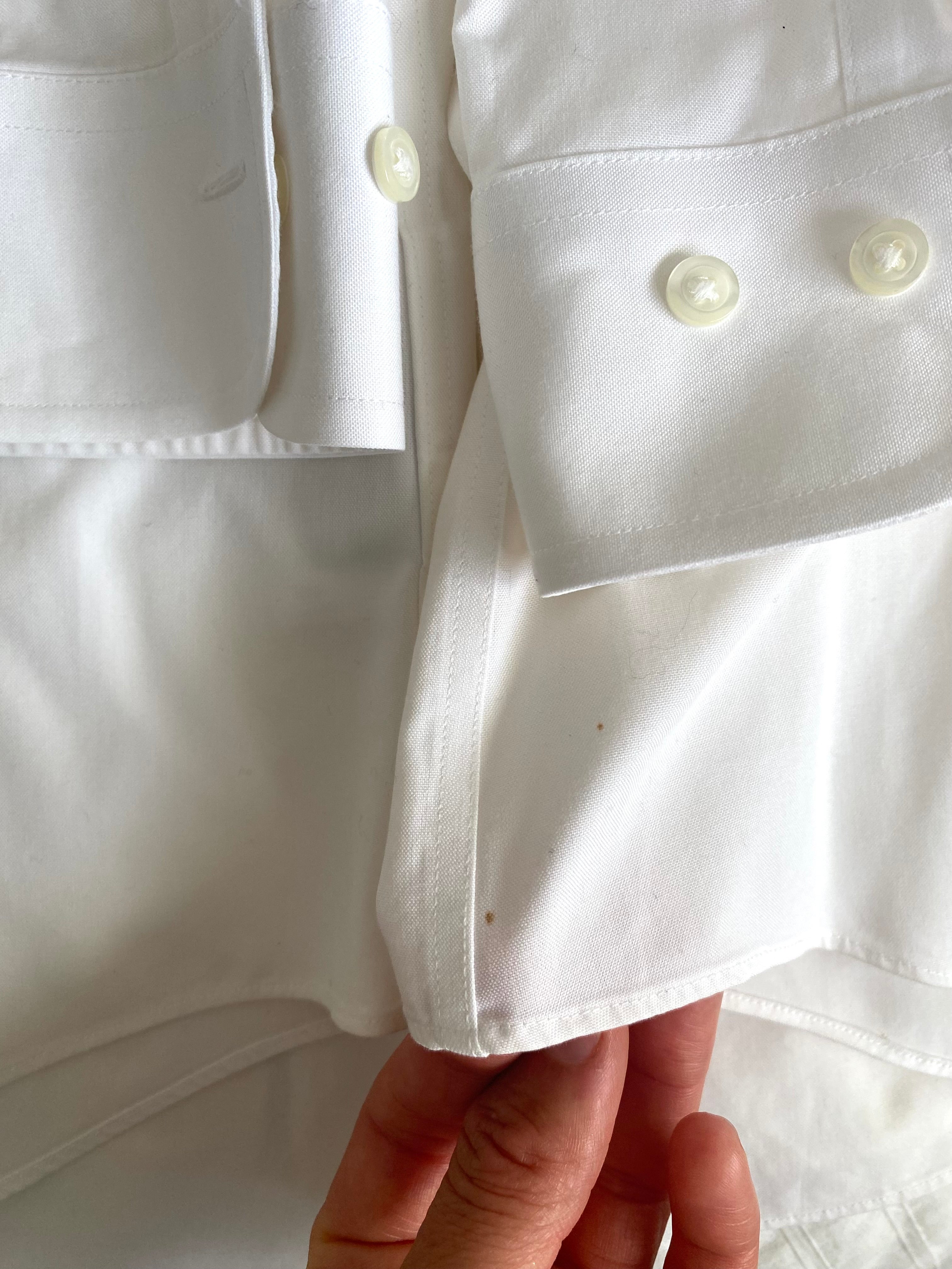 Duo Chemise blanche Homme oversize & Sac  « Cuir tresse » vintage