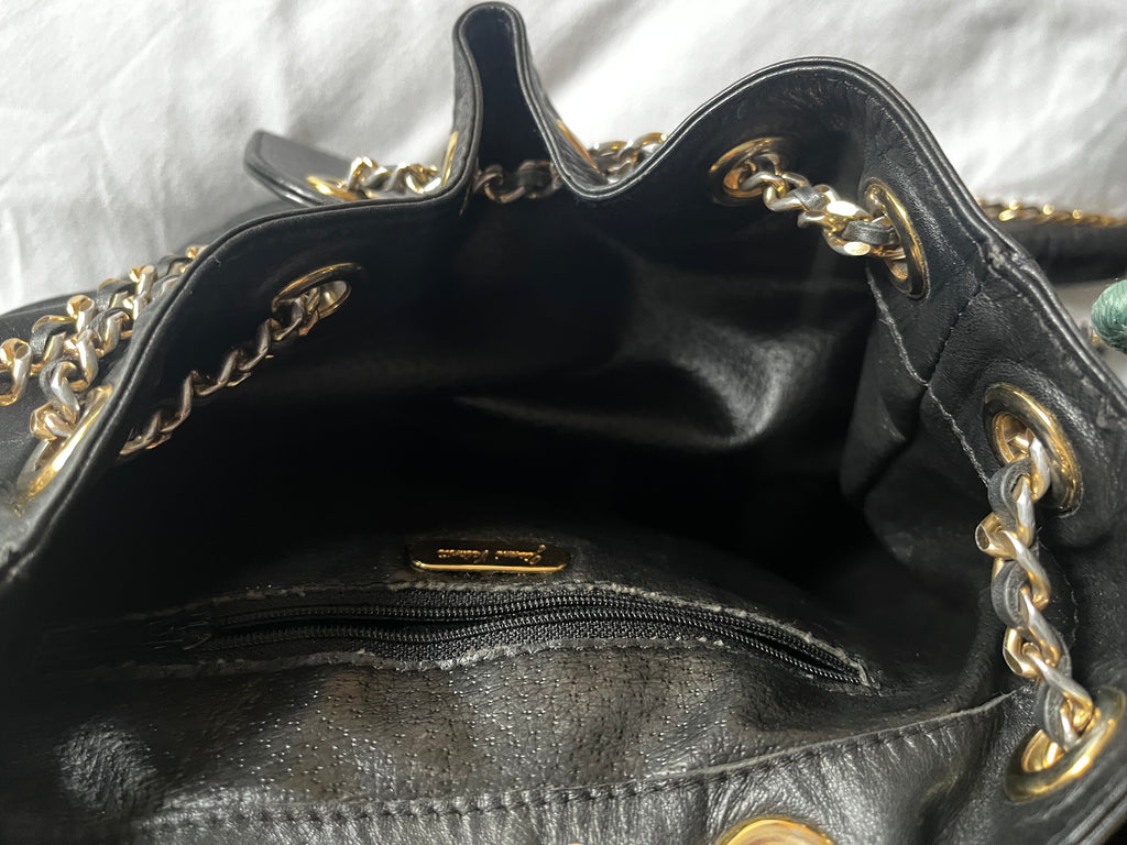 Duo Blazer Homme LUXE YSL vintage   & Sac « seau» matelassé cuir vintage 