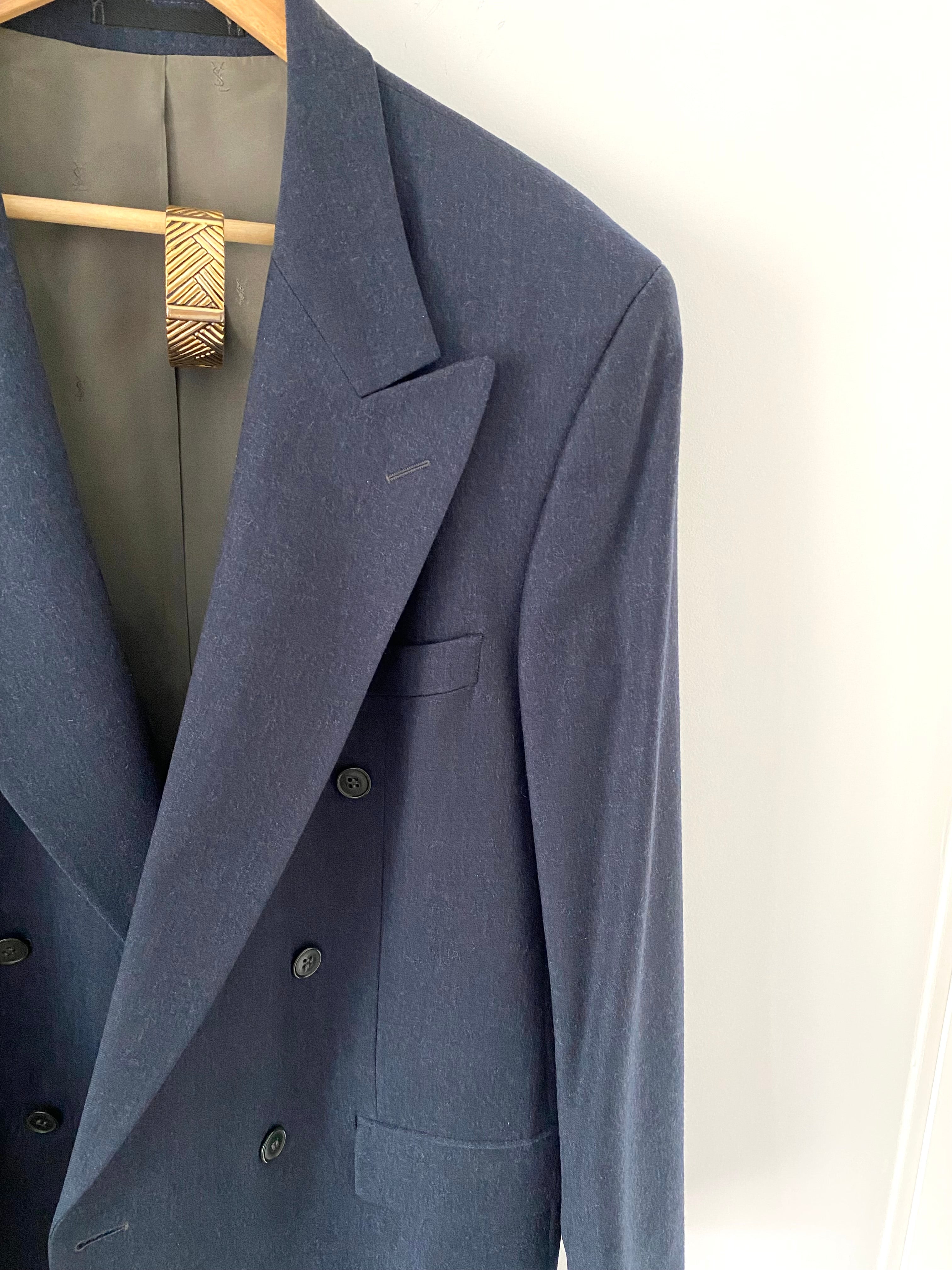 Duo Blazer  Homme LUXE  « YSL bleu gris » & Bracelet vintage