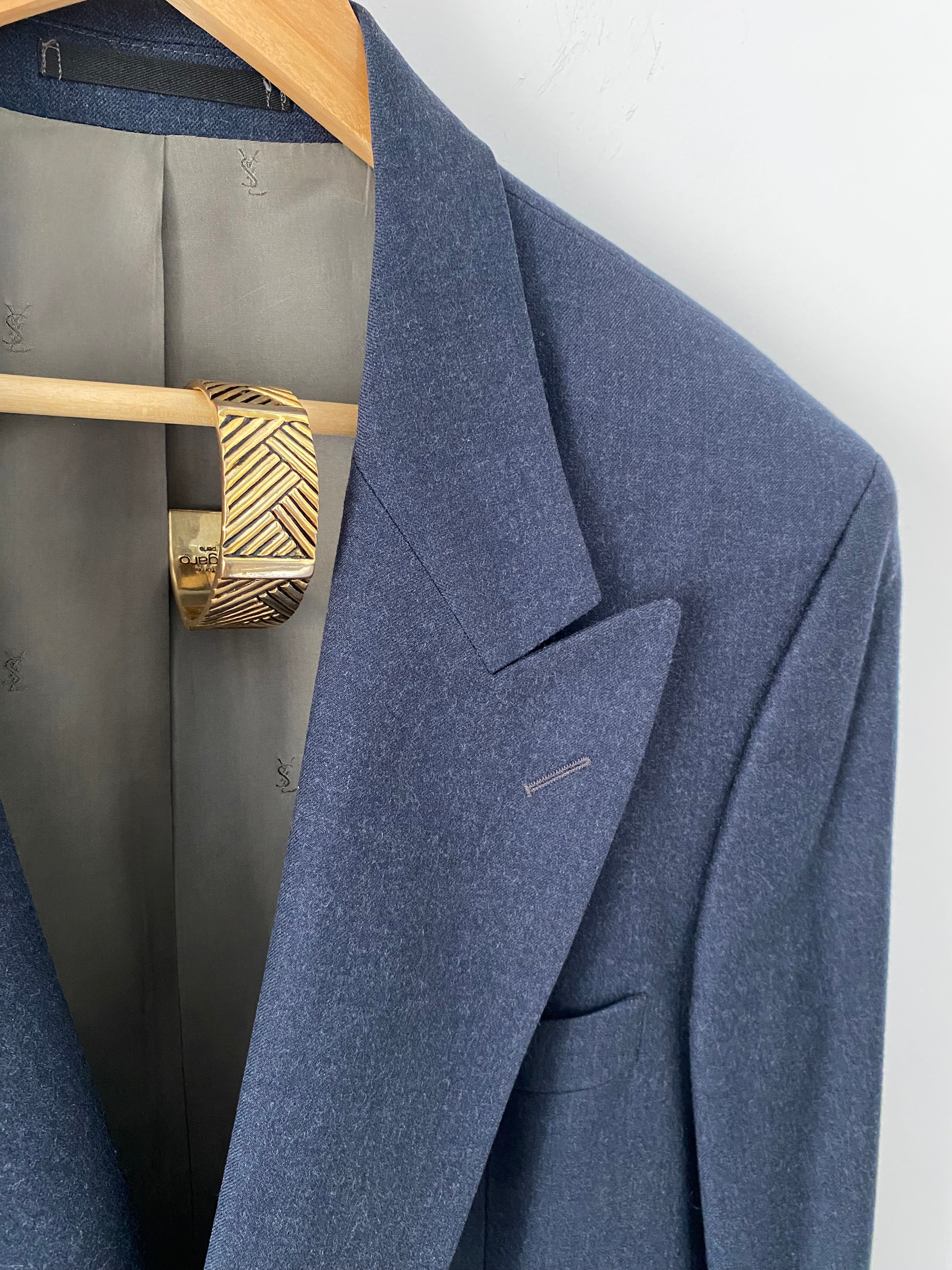 Duo Blazer  Homme LUXE  « YSL bleu gris » & Bracelet vintage