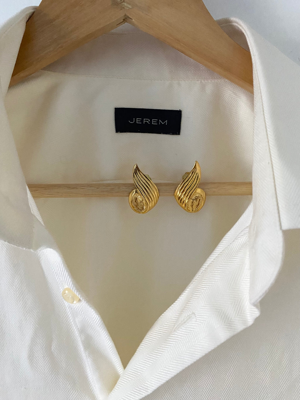 Duo Chemise Homme (+ Manchettes)  & Boucles d’oreilles « Ailes d’anges »