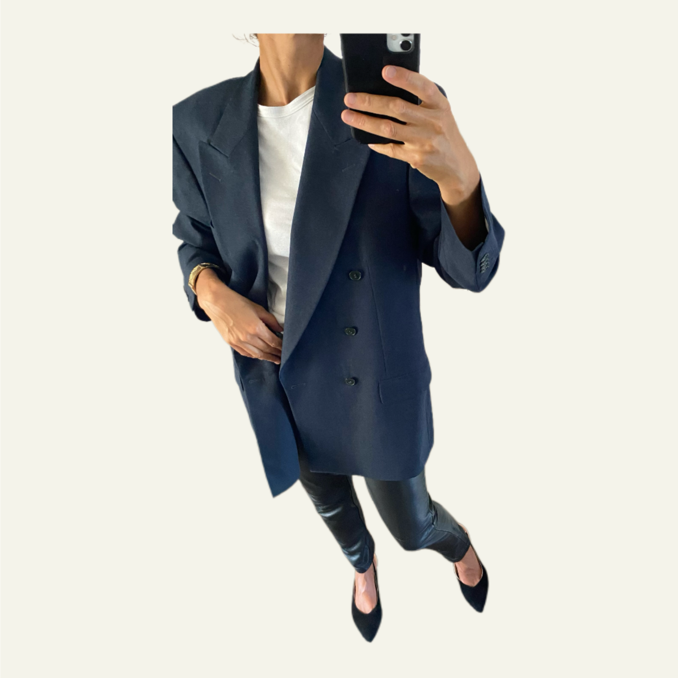 LUXE Men’s Blazer “YSL blue gray” & Vintage Bracelet Duo